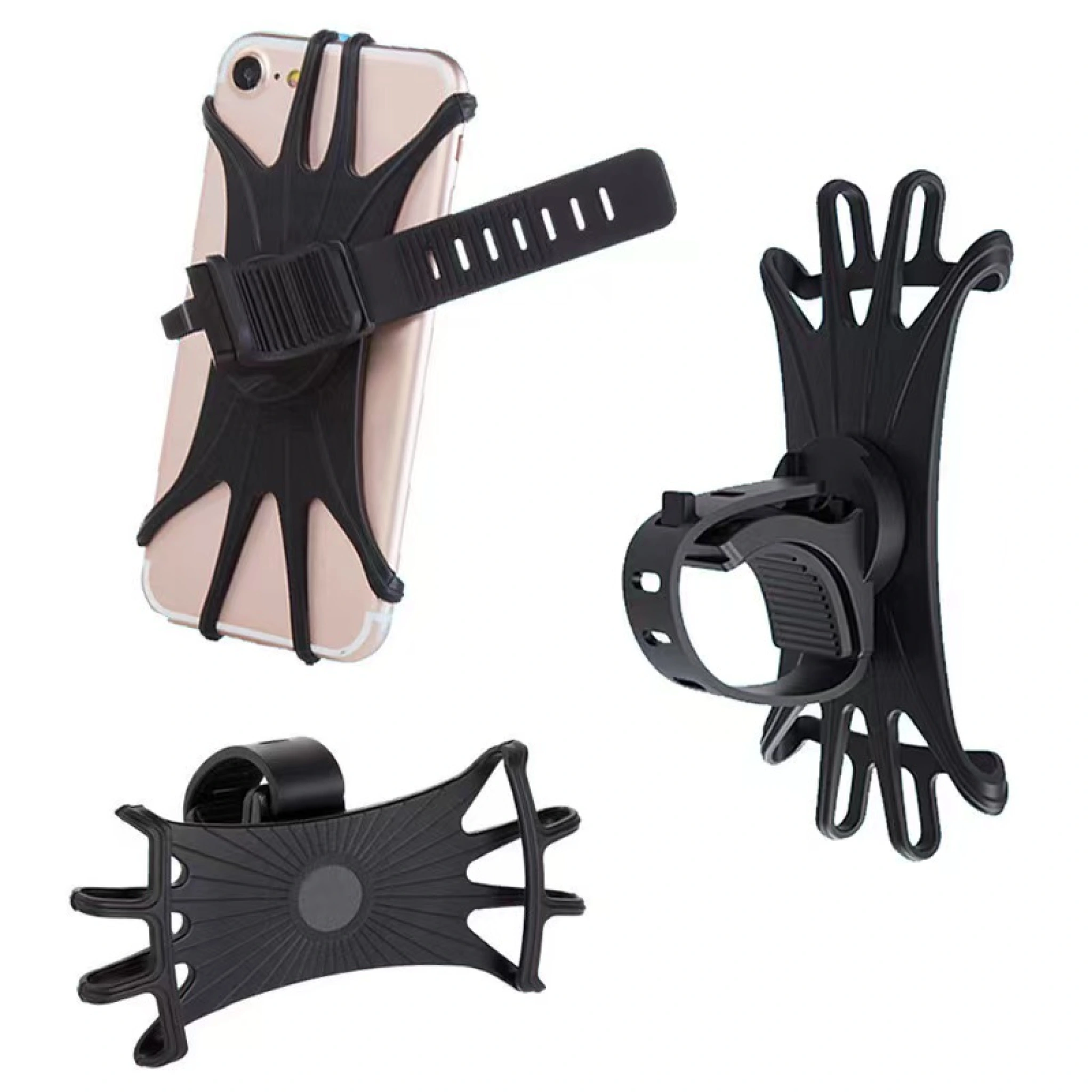 Sinox Lifestyle 360° rotatable mobile phone holder for bicycles and scooters. Black