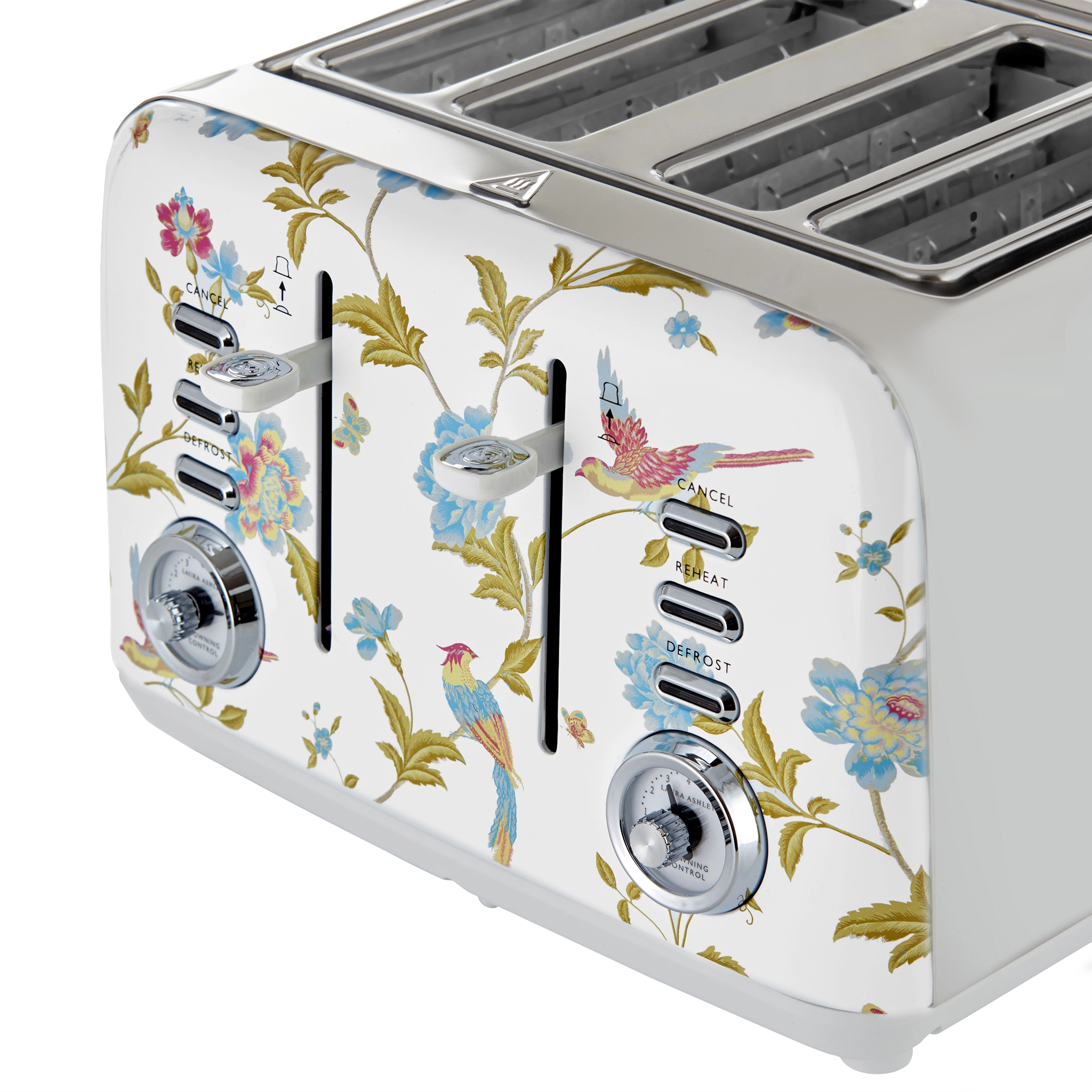 VQ Laura Ashley Slice Toaster. White/Silver