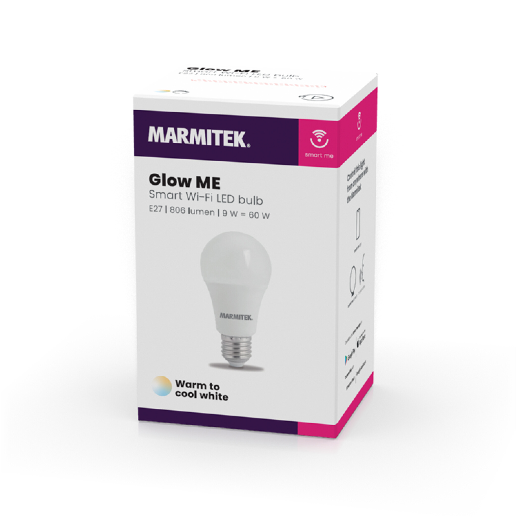 Marmitek Glow ME. E27. Cold to warm white