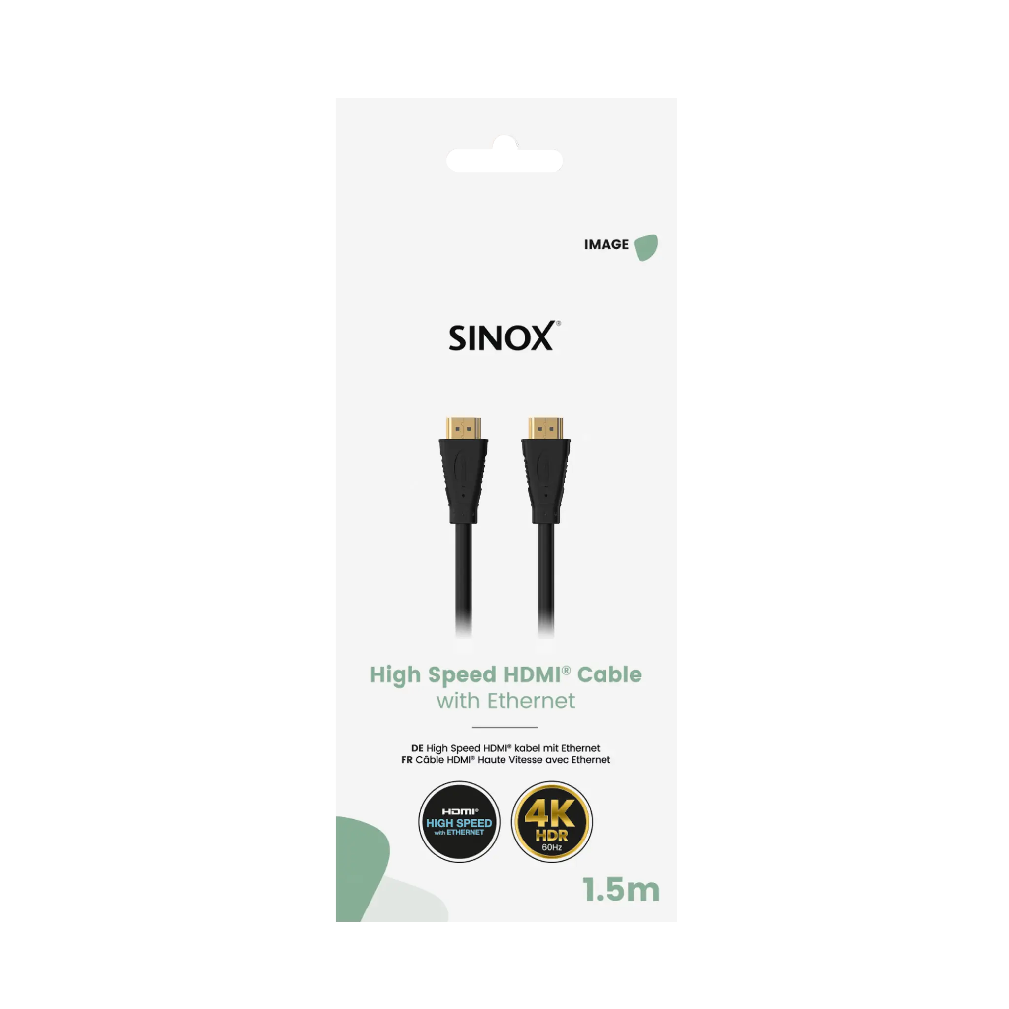 Sinox HDMI™ Cable 4K60Hz+E. 1.5m. Black