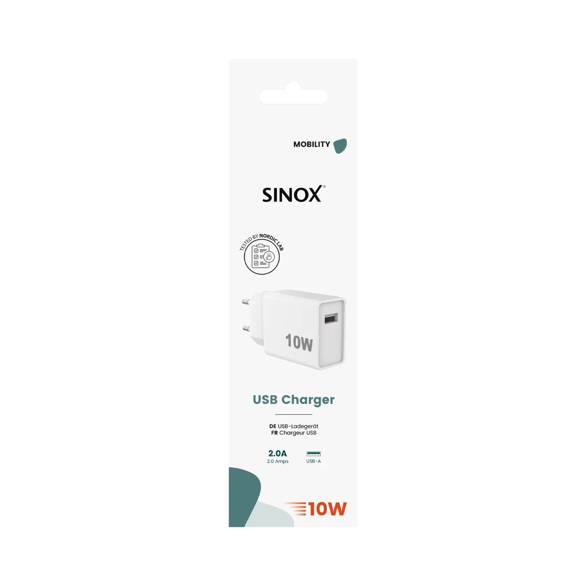 Sinox Wall Charger USB-A 10W. White