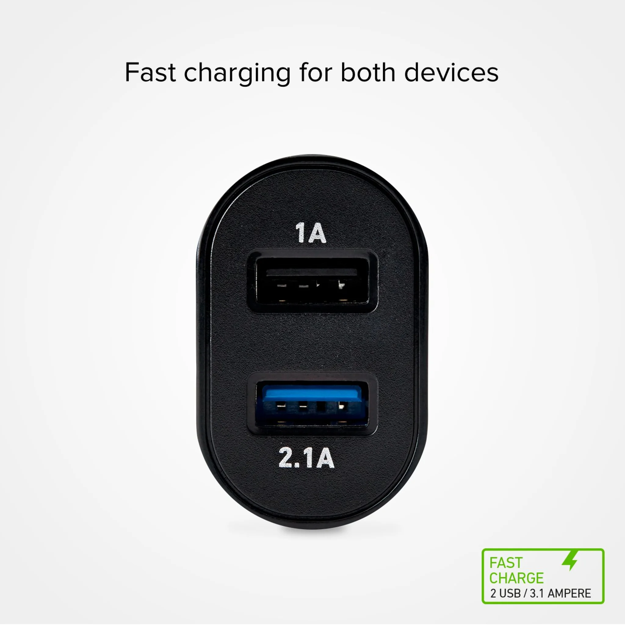 SBS 3100 mAh Charger. 2.1A + 1A. Black