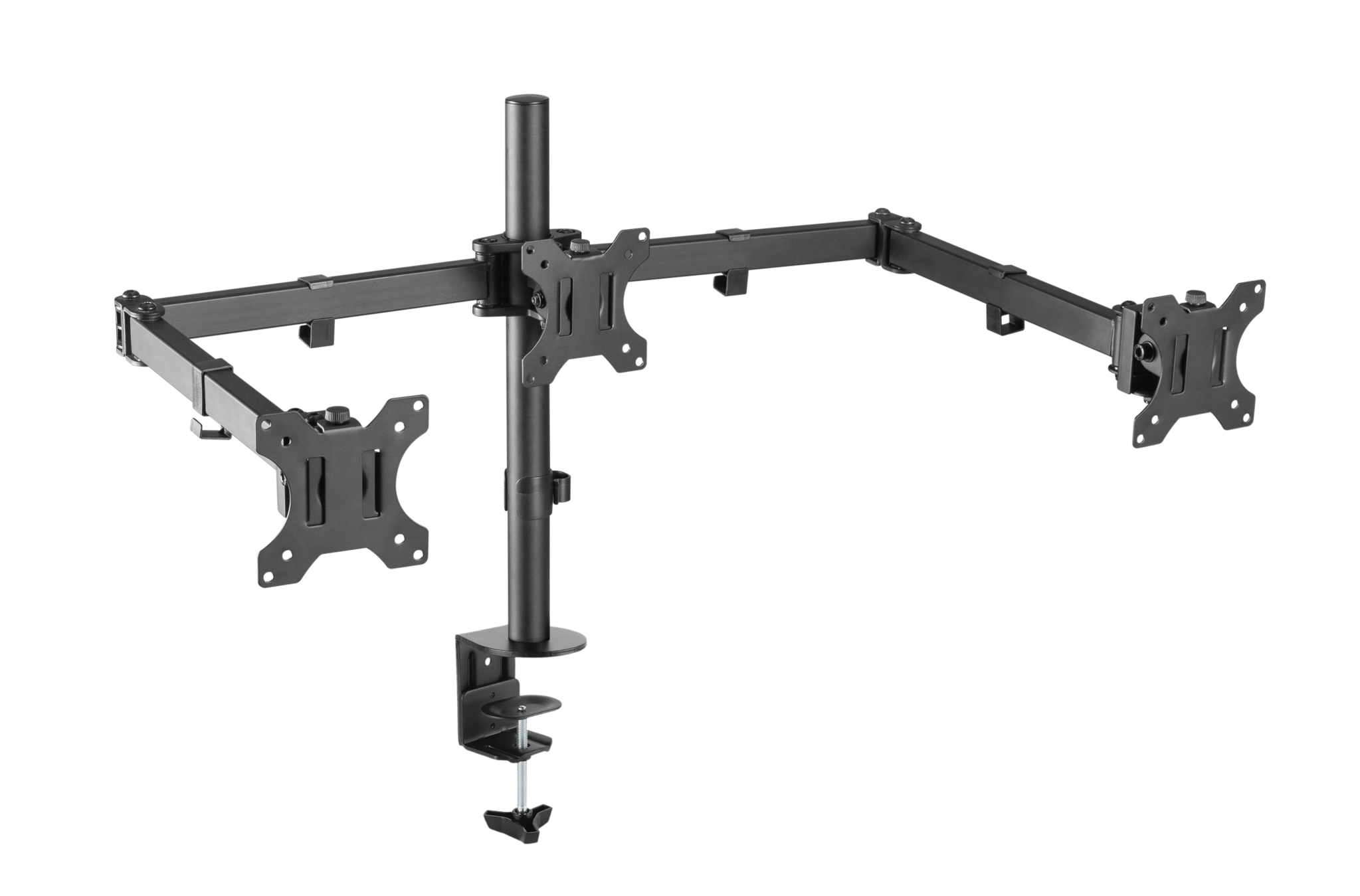 Sinox Office Tripple Monitor Desk Mount. Up to 27". Black