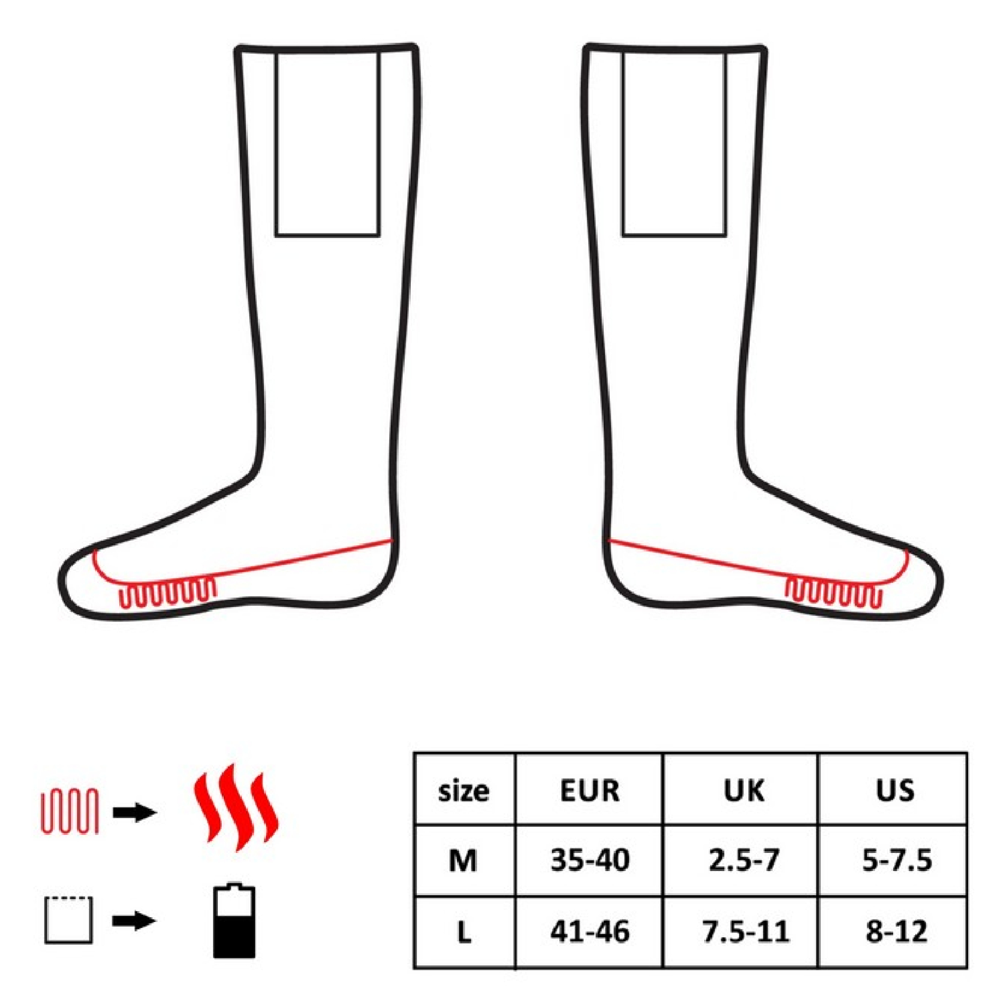 Glovii Heated Socks with Remote L. Black