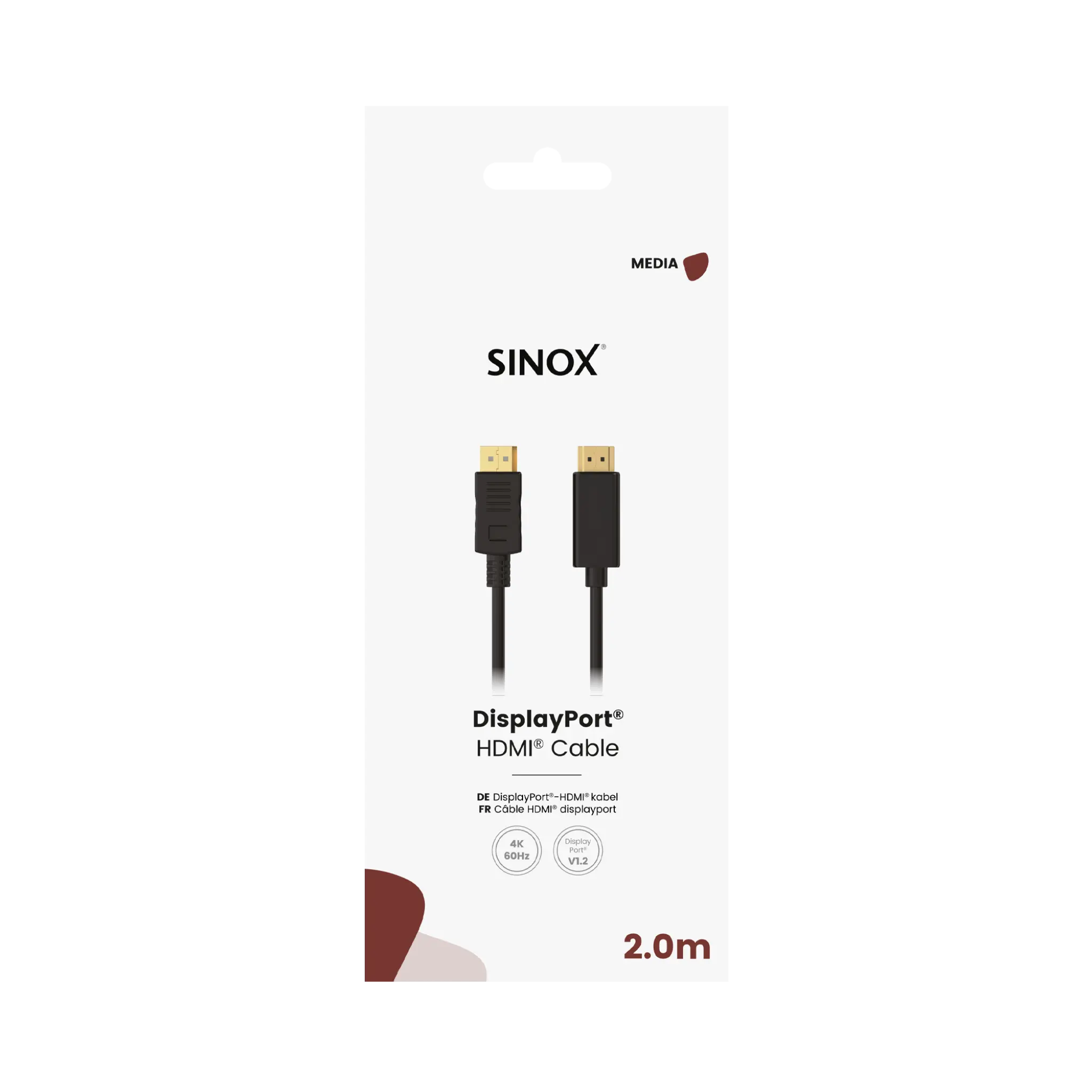 Sinox DisplayPort™ HDMI™ Cable. 2m. Black