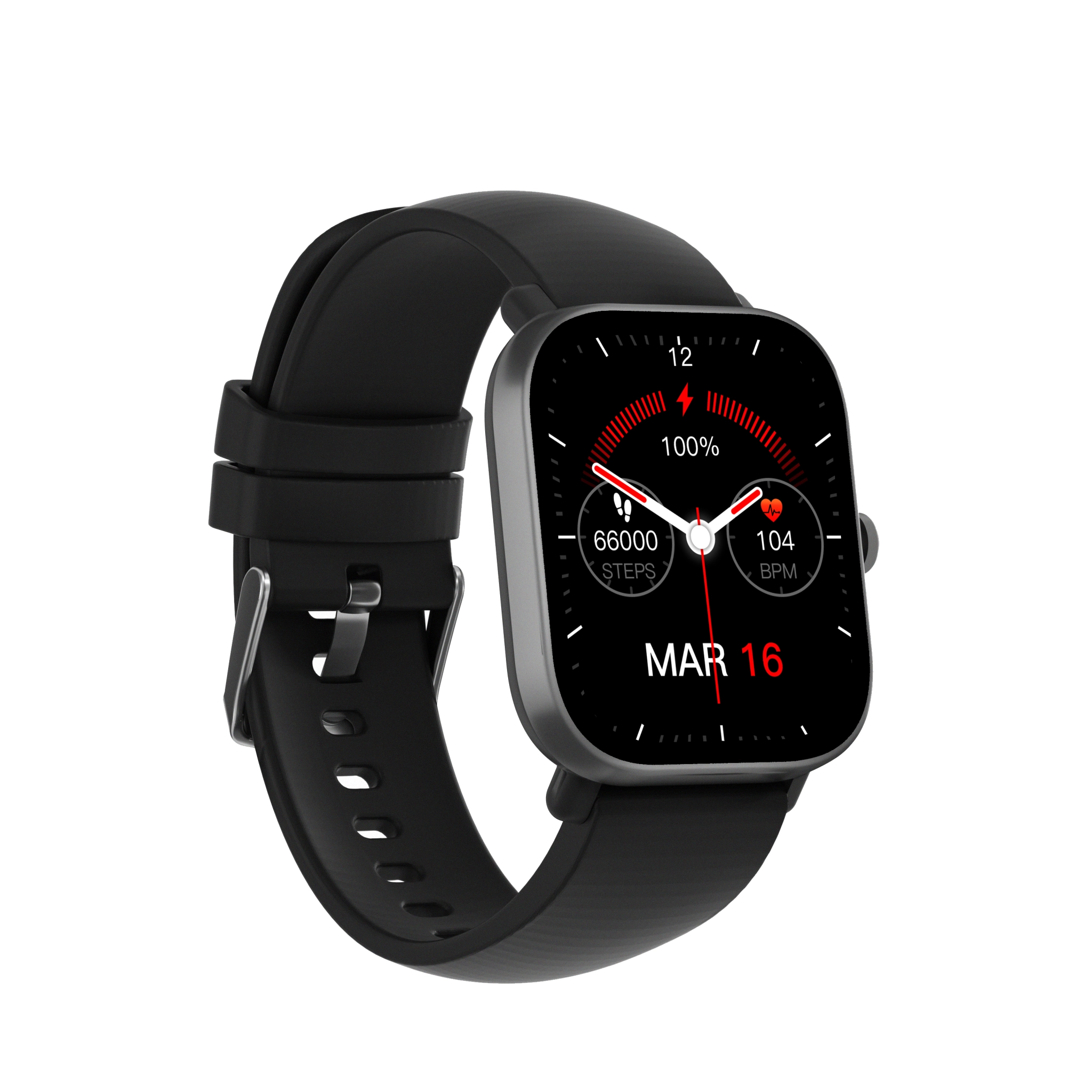 Sinox Lifestyle SQUARE Smartwatch. Black
