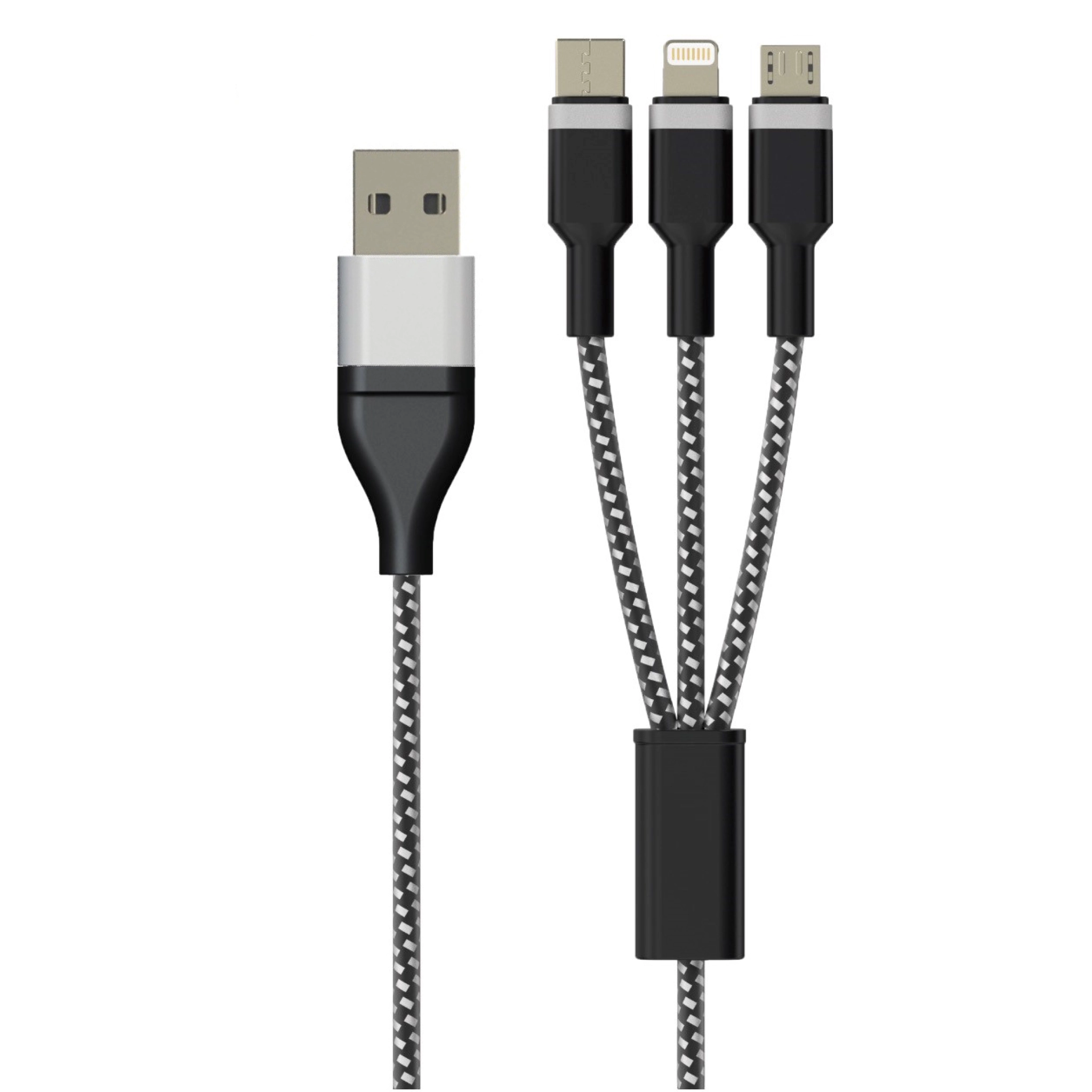 Sinox PRO X 6-in-1 Cable with Lightning, USB C and Micro USB. 1m. Braided