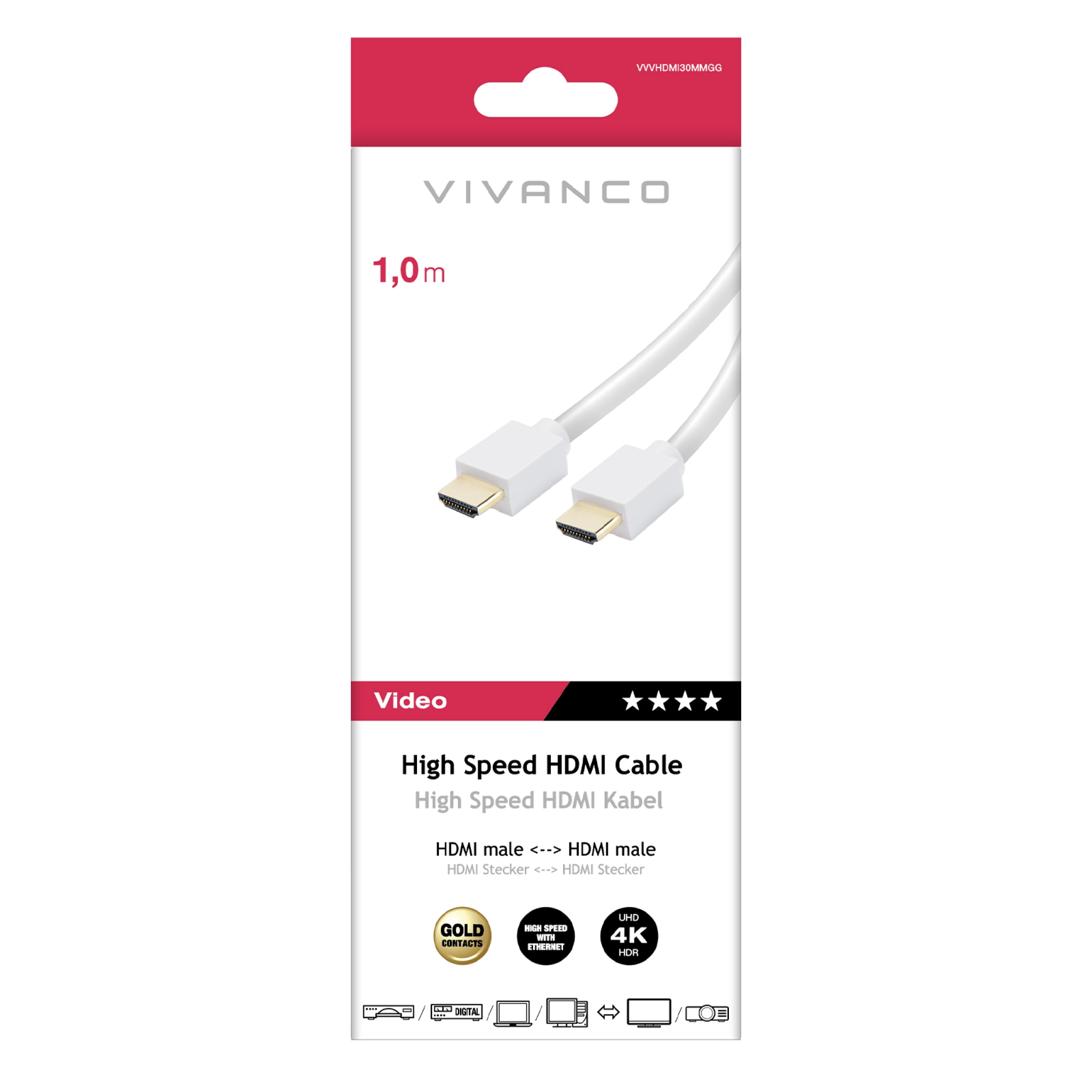 Vivanco High Speed HDMI Cable with Ethernet