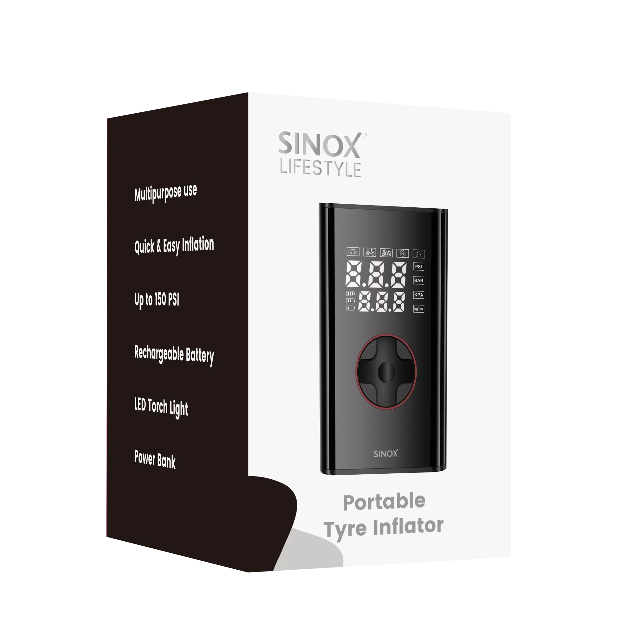 Sinox Lifestyle Pocket Compressor. Black