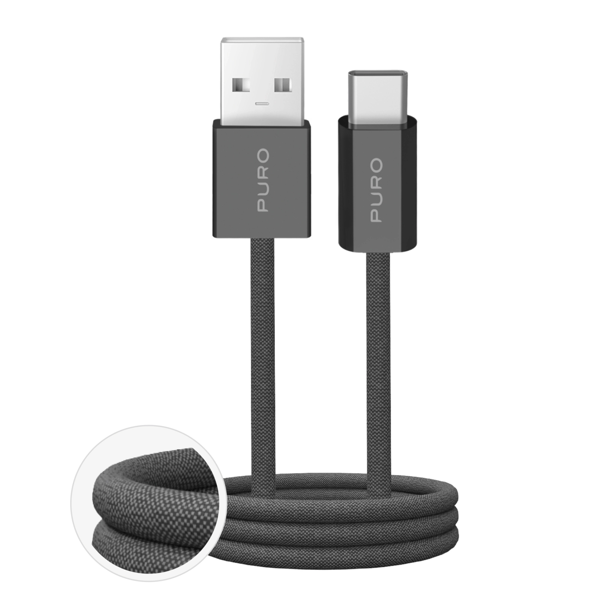 PURO Fabrik 2.0 USB-A - USB-C Charging and Synchronization Cable