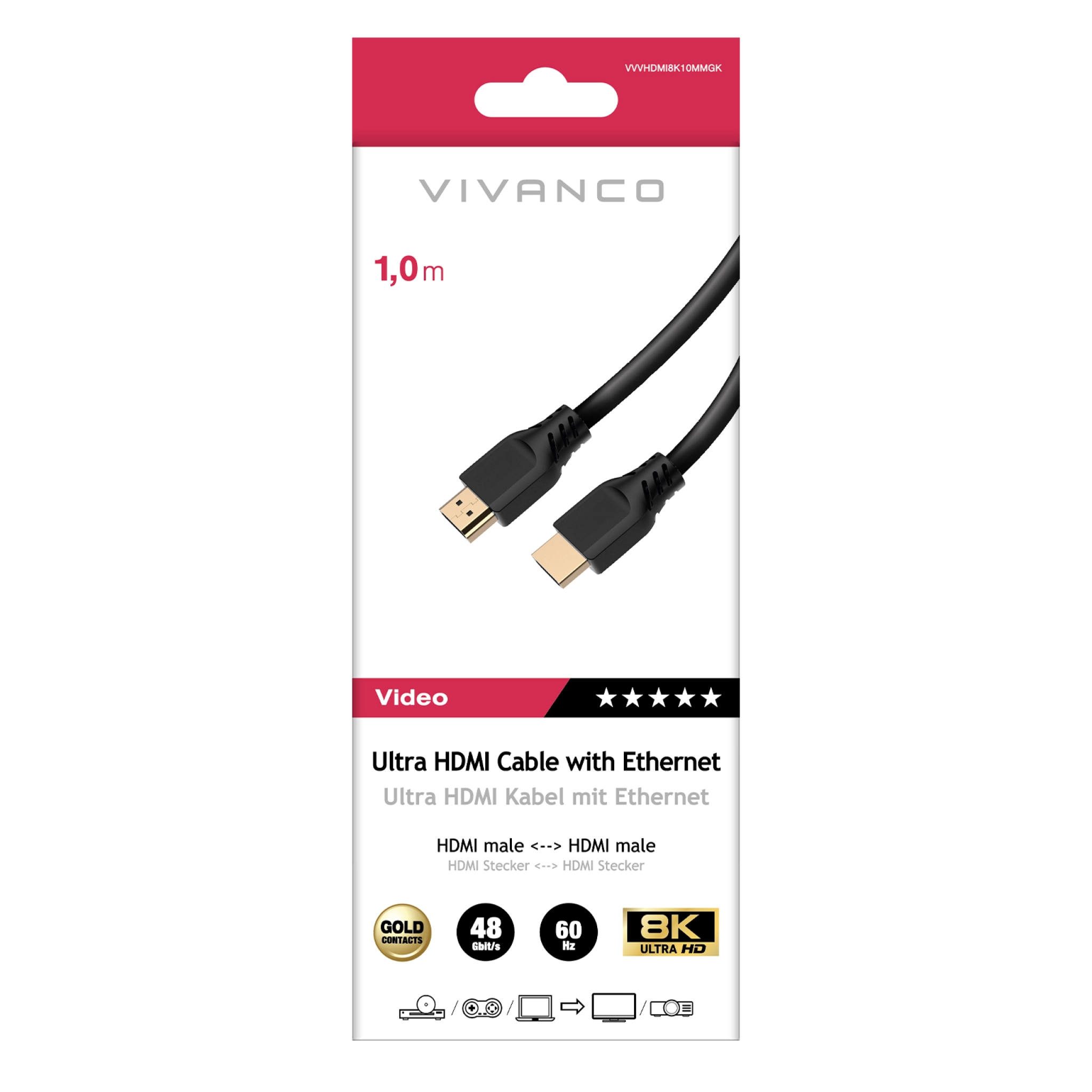Vivanco HDMI 2.1 cable for 8K