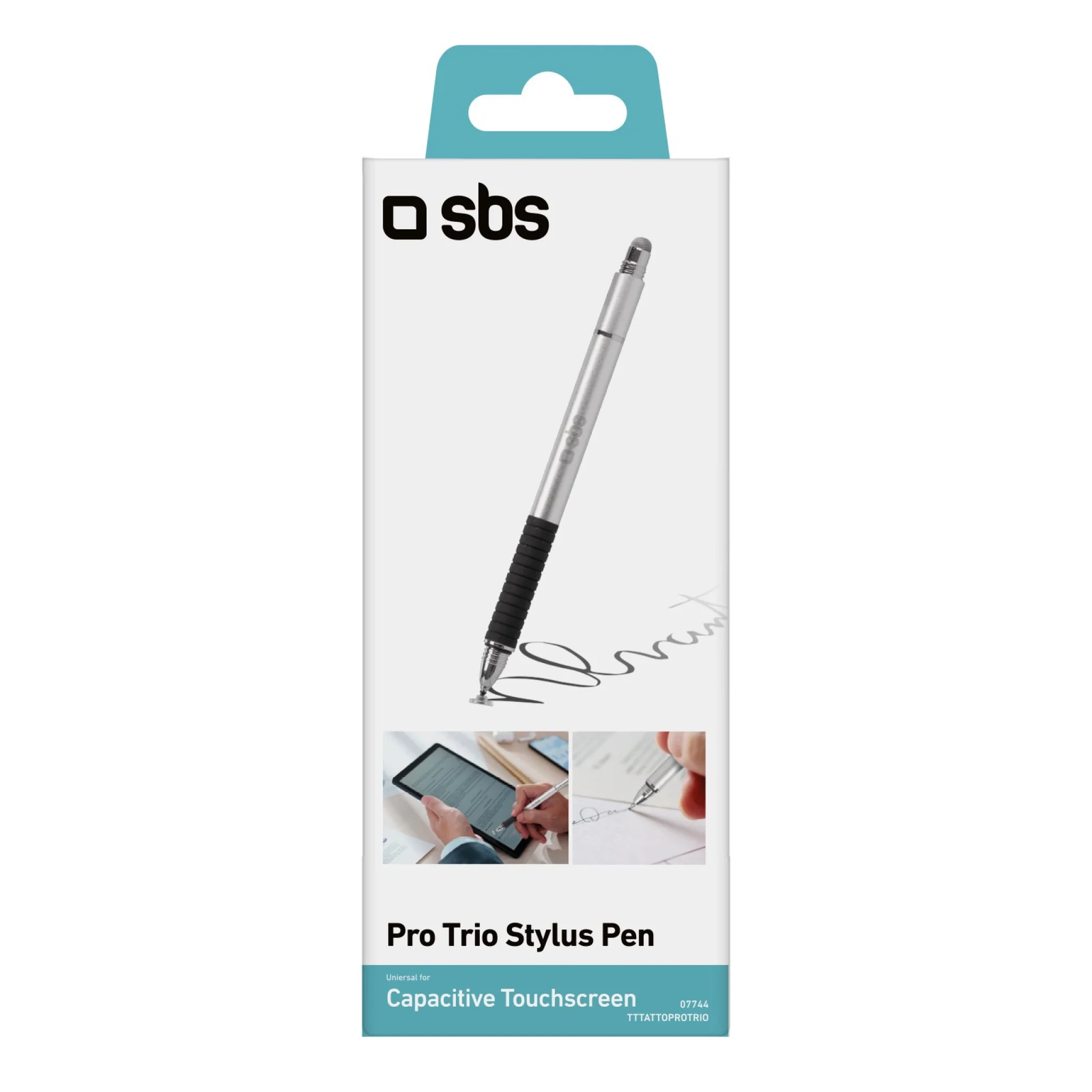 SBS Capacitive pen for smartphones and tablets. Silver/black