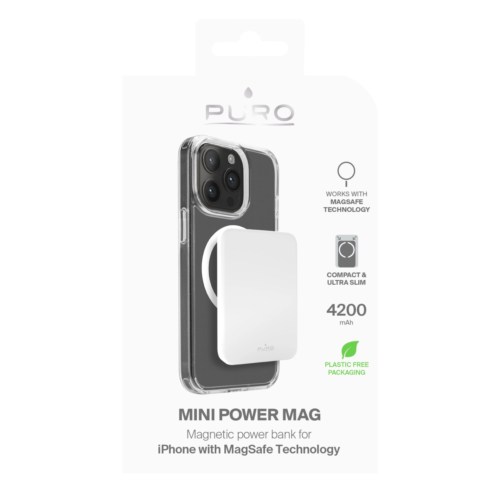 PURO Power Bank Wireless “Mini Power Mag” 4200 mAh for iPhone