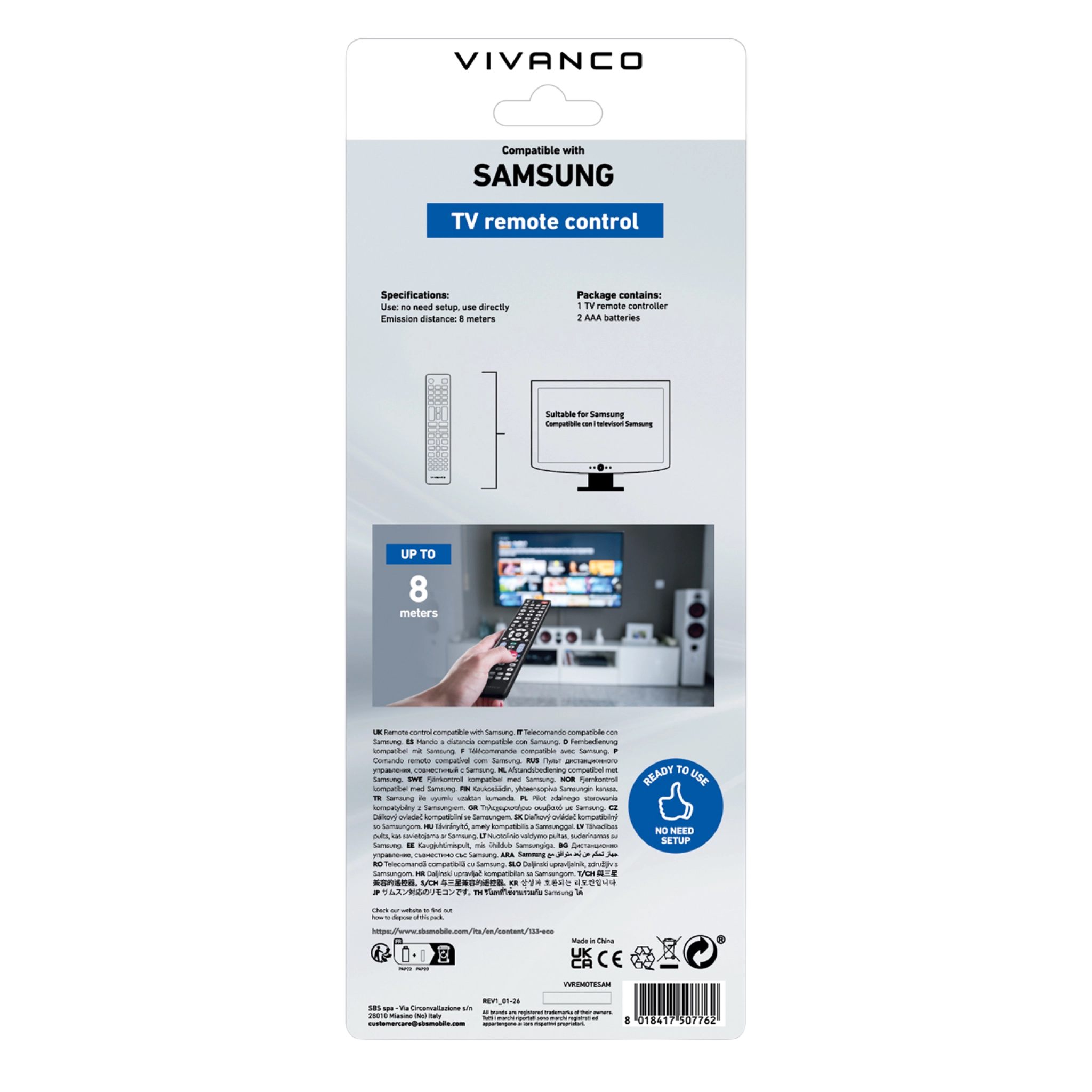 Vivanco Samsung TV Remote Control