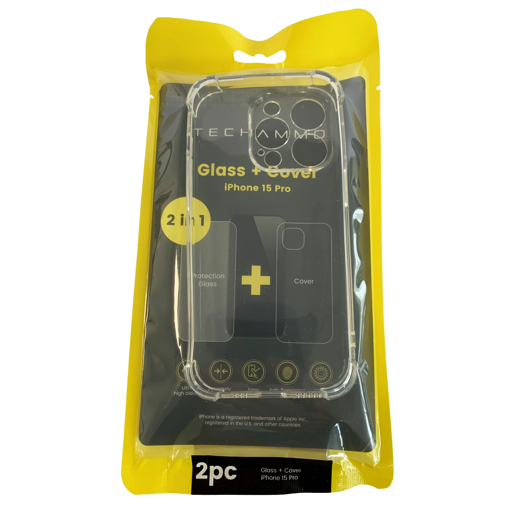 Techammo Protection Glass + Cover iPhone® 15 Pro