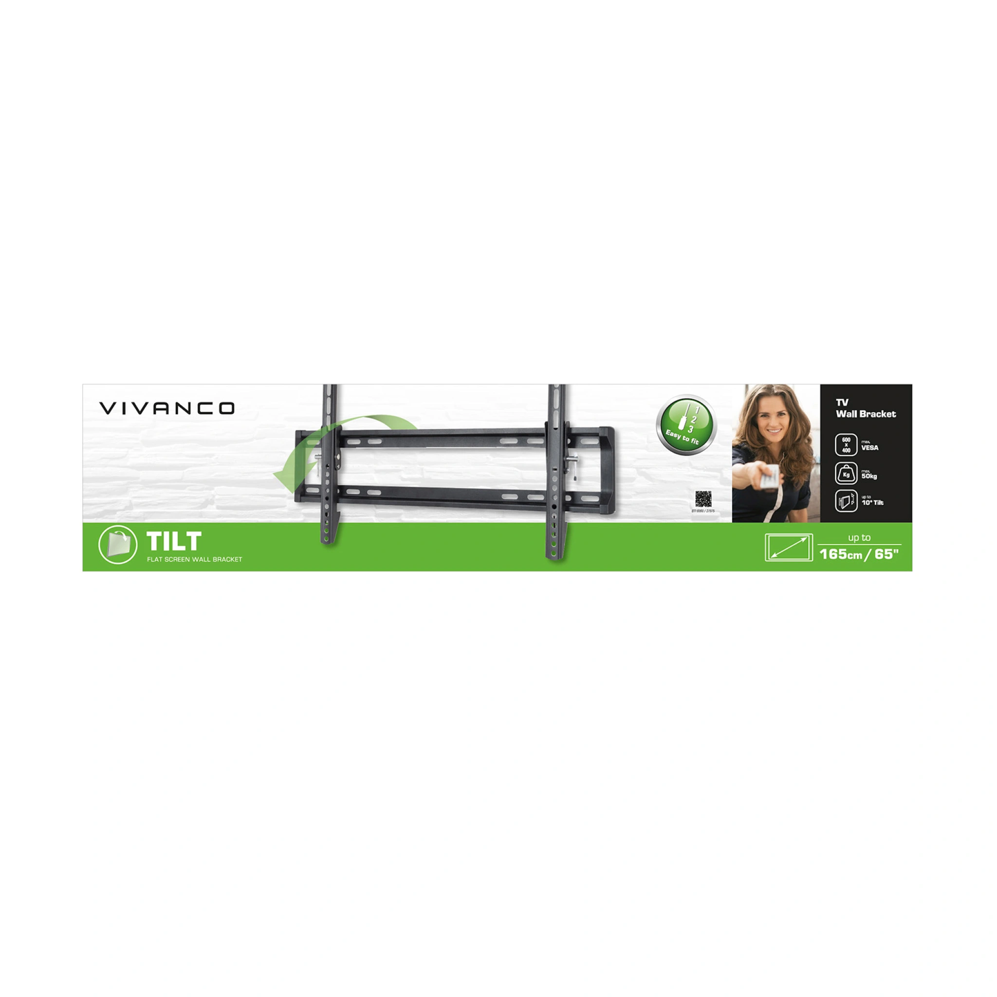 Vivanco TV Wall Mount, TILT, 65", 50kg, VESA 600x400