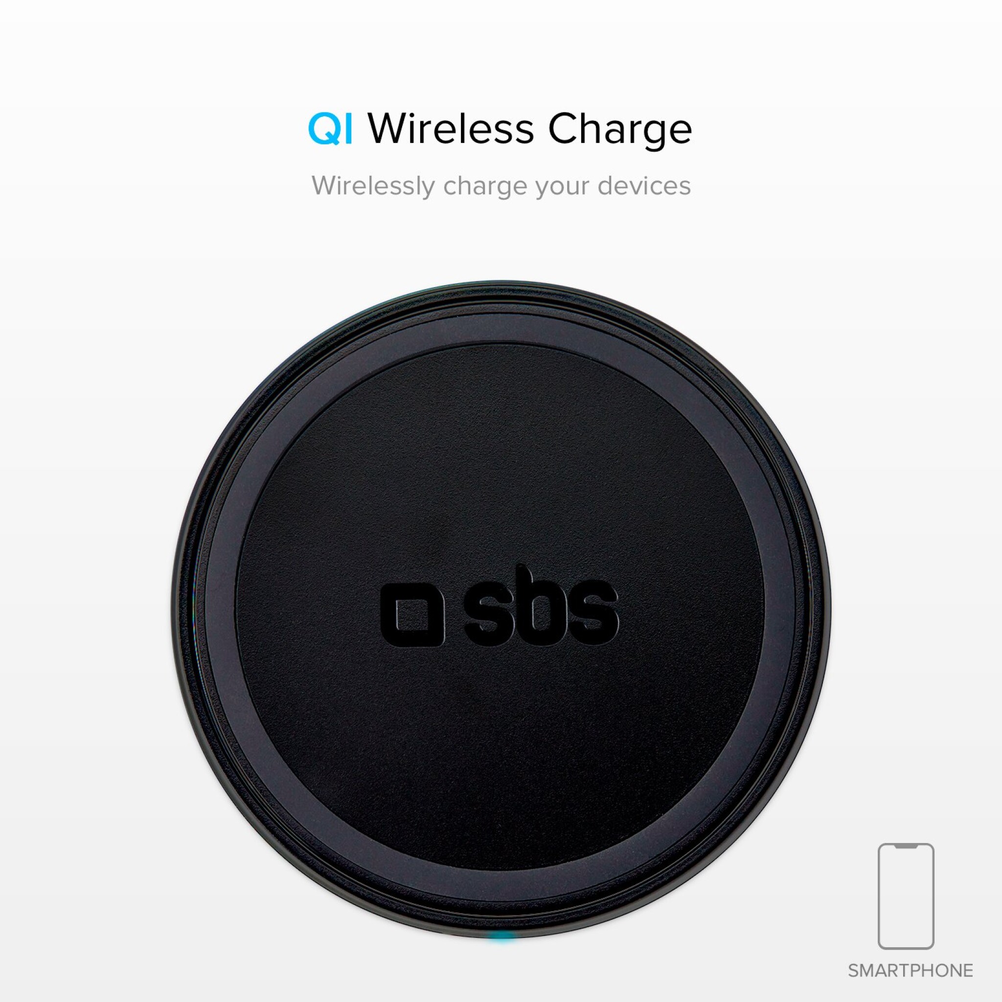 SBS 10W Wireless Charging Base. Black