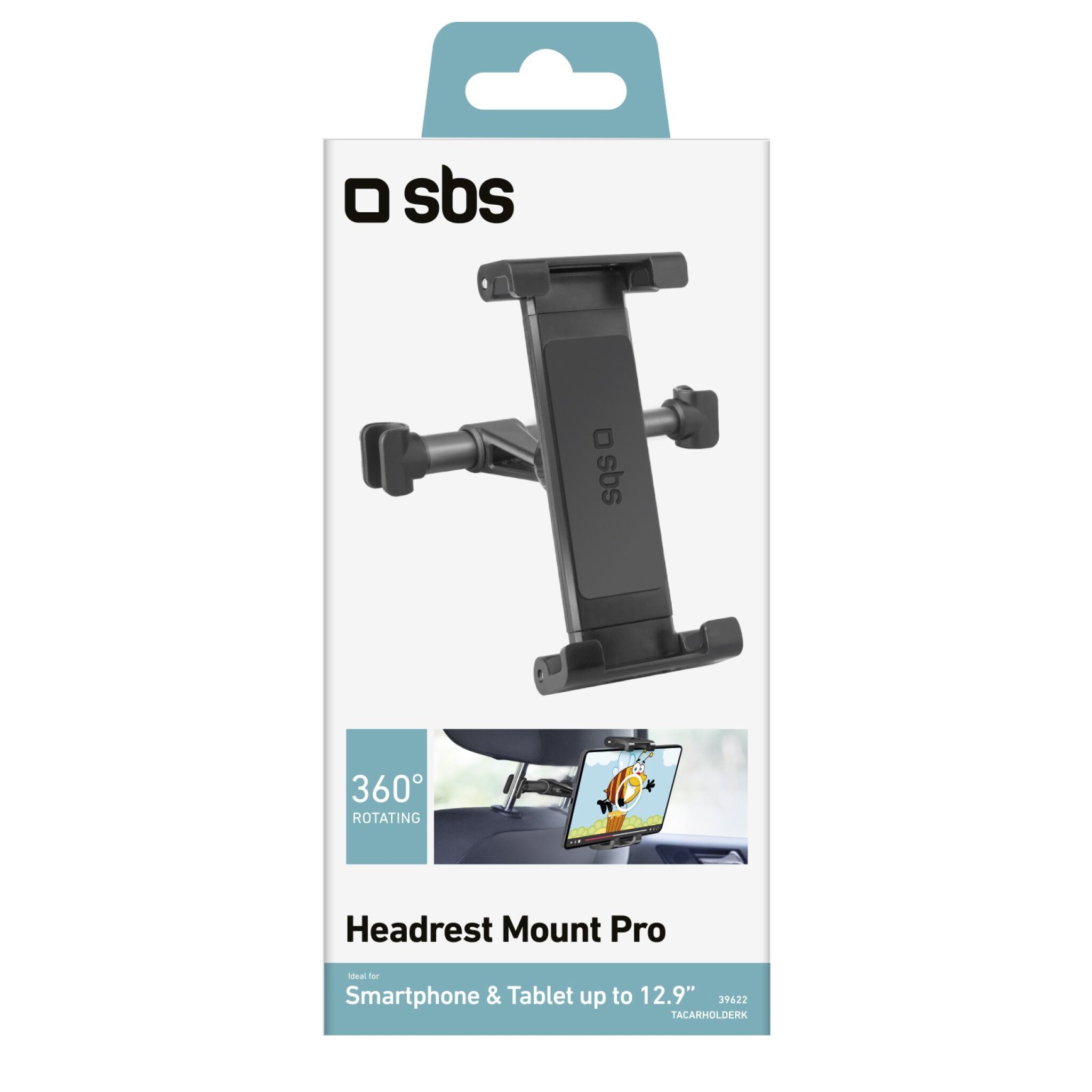 SBS Headrest Mount for Smartphones and Tablets up to 12.9"