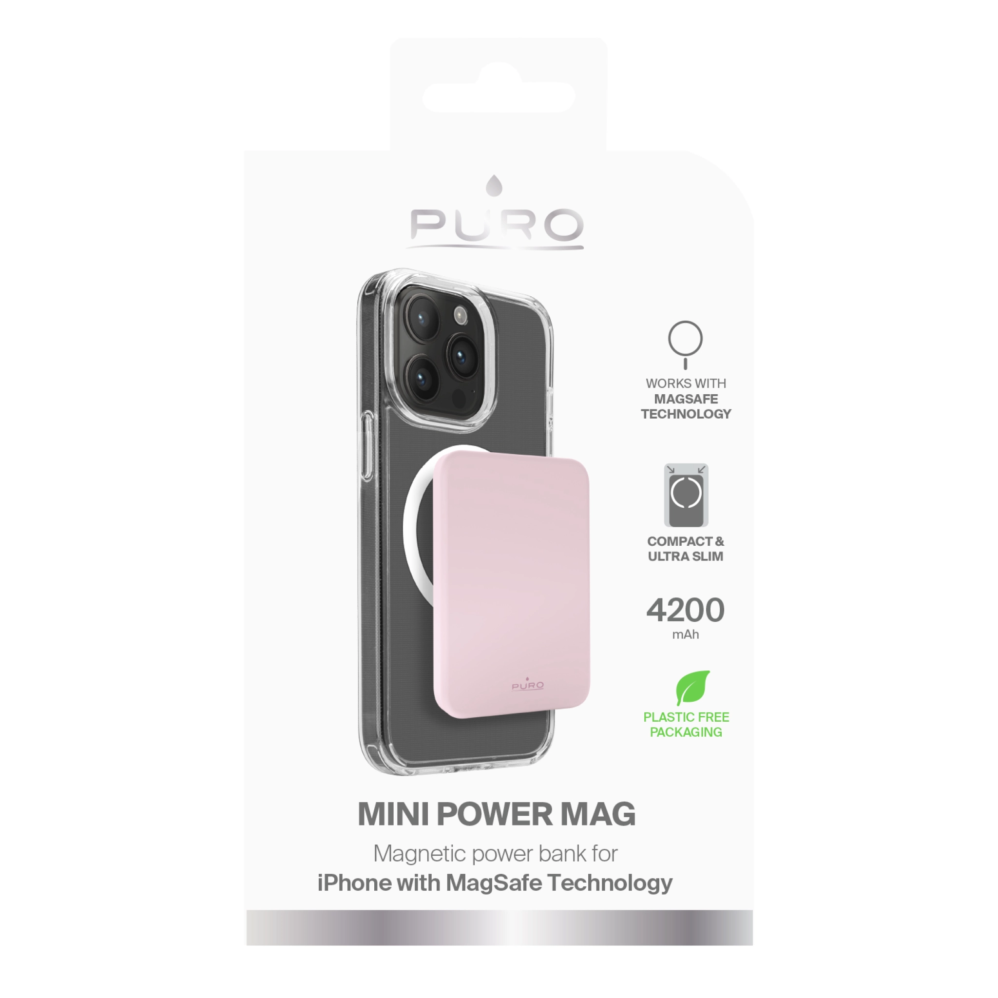 PURO Power Bank Wireless “Mini Power Mag” 4200 mAh for iPhone