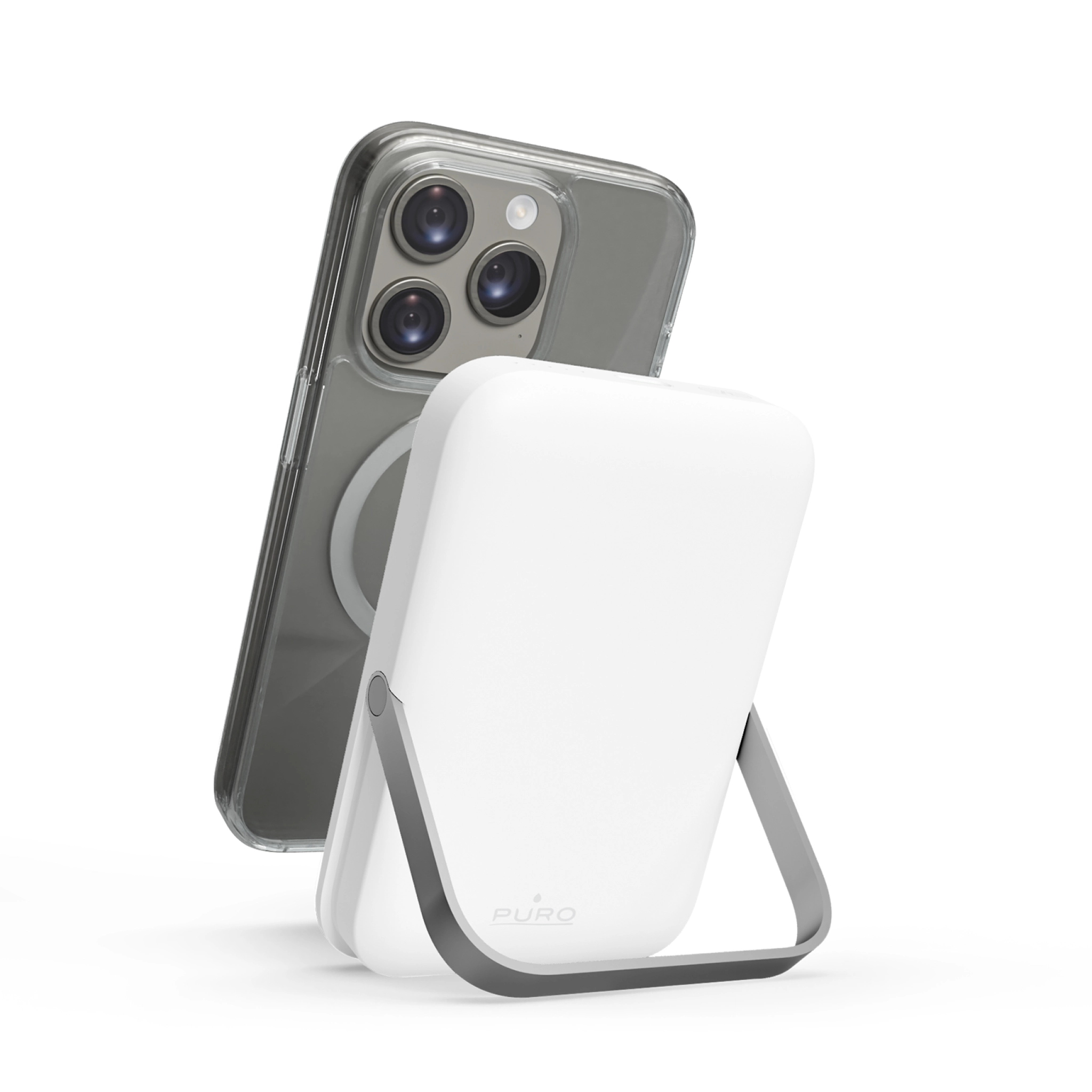 PURO Power Bank 5000 mAh wth stand compatible with MagSafe