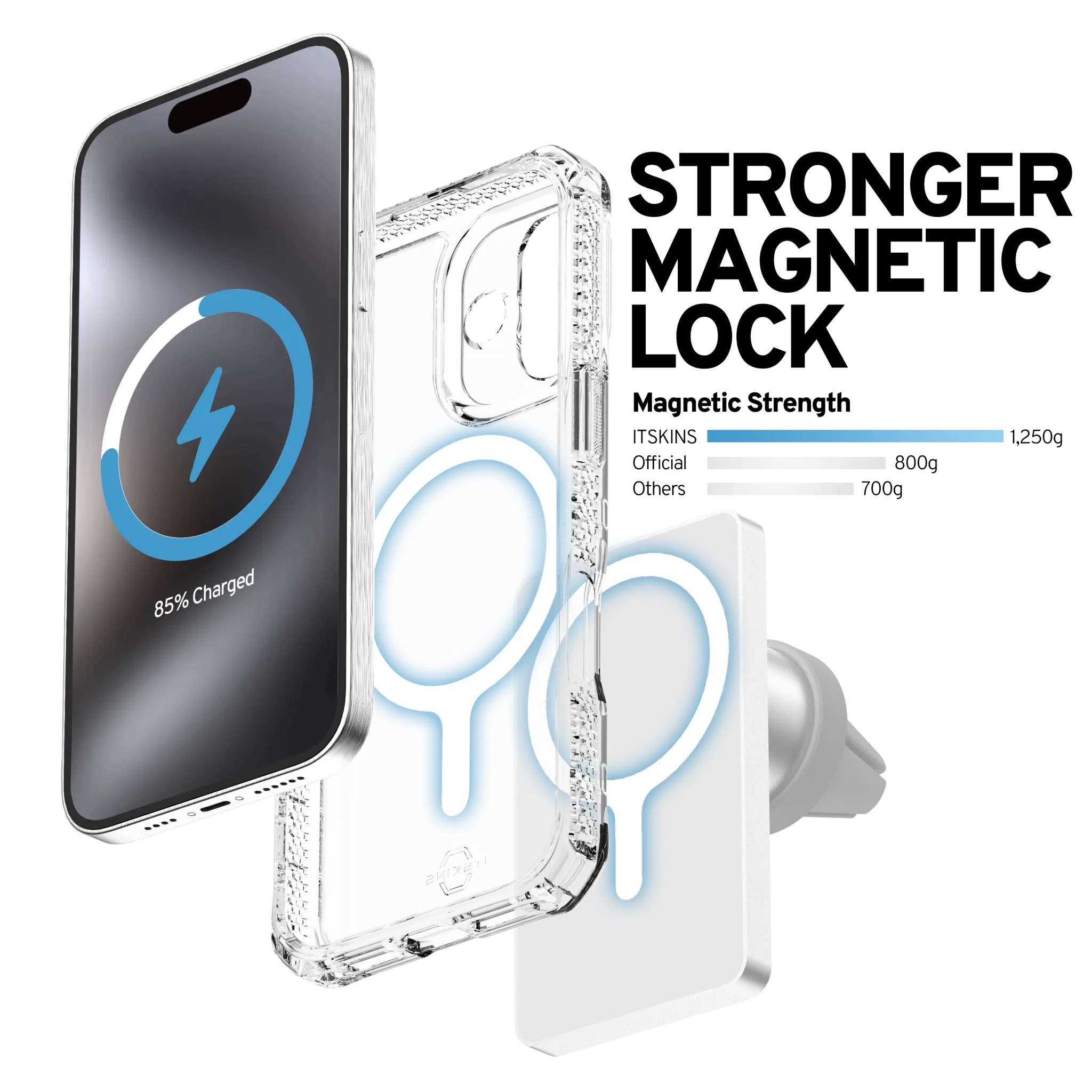 ITSKINS HYBRID MAGSAFE CLEAR cover for iPhone 17®. Transparent