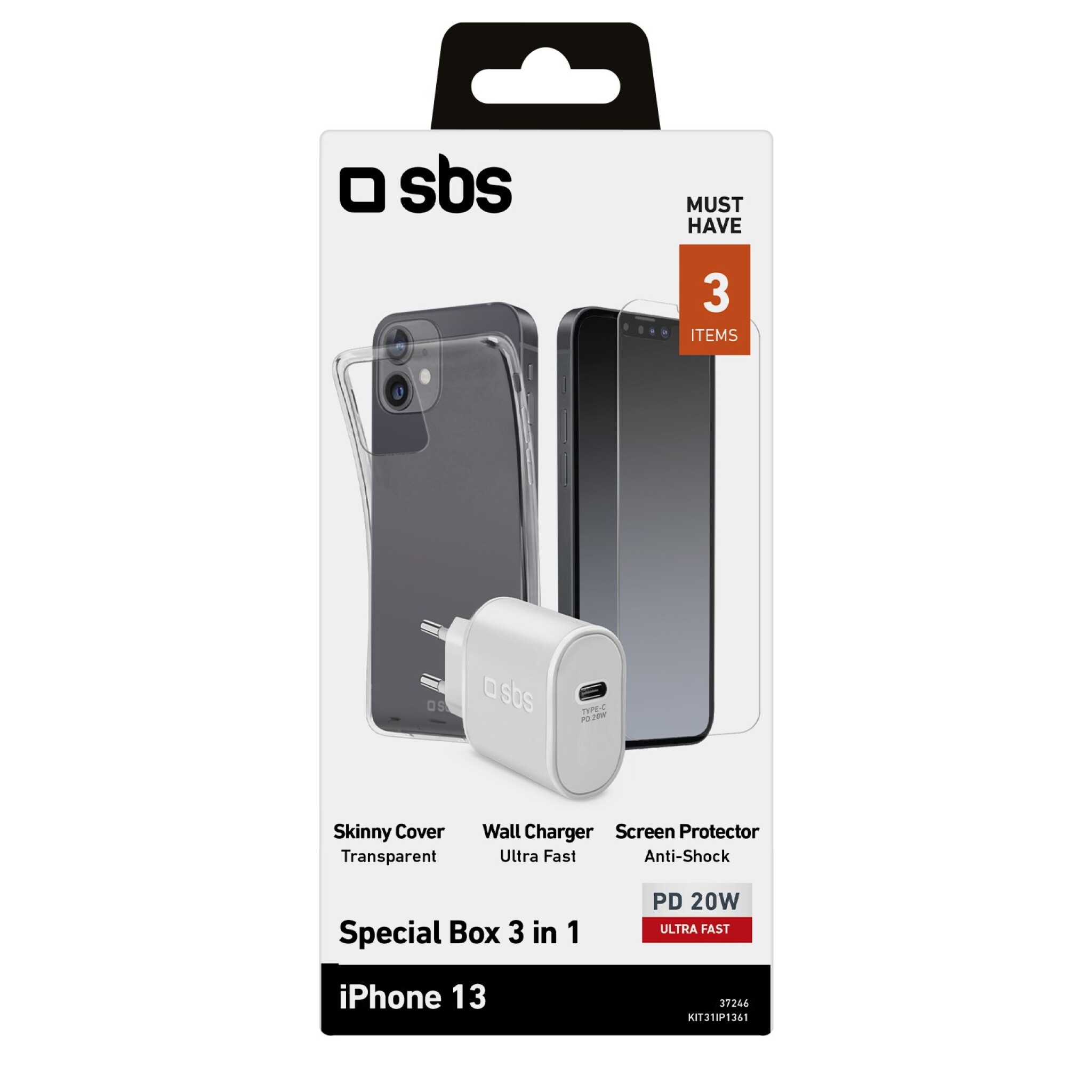 SBS Charger, Cover and Screen Kit for iPhone 14 / 13®