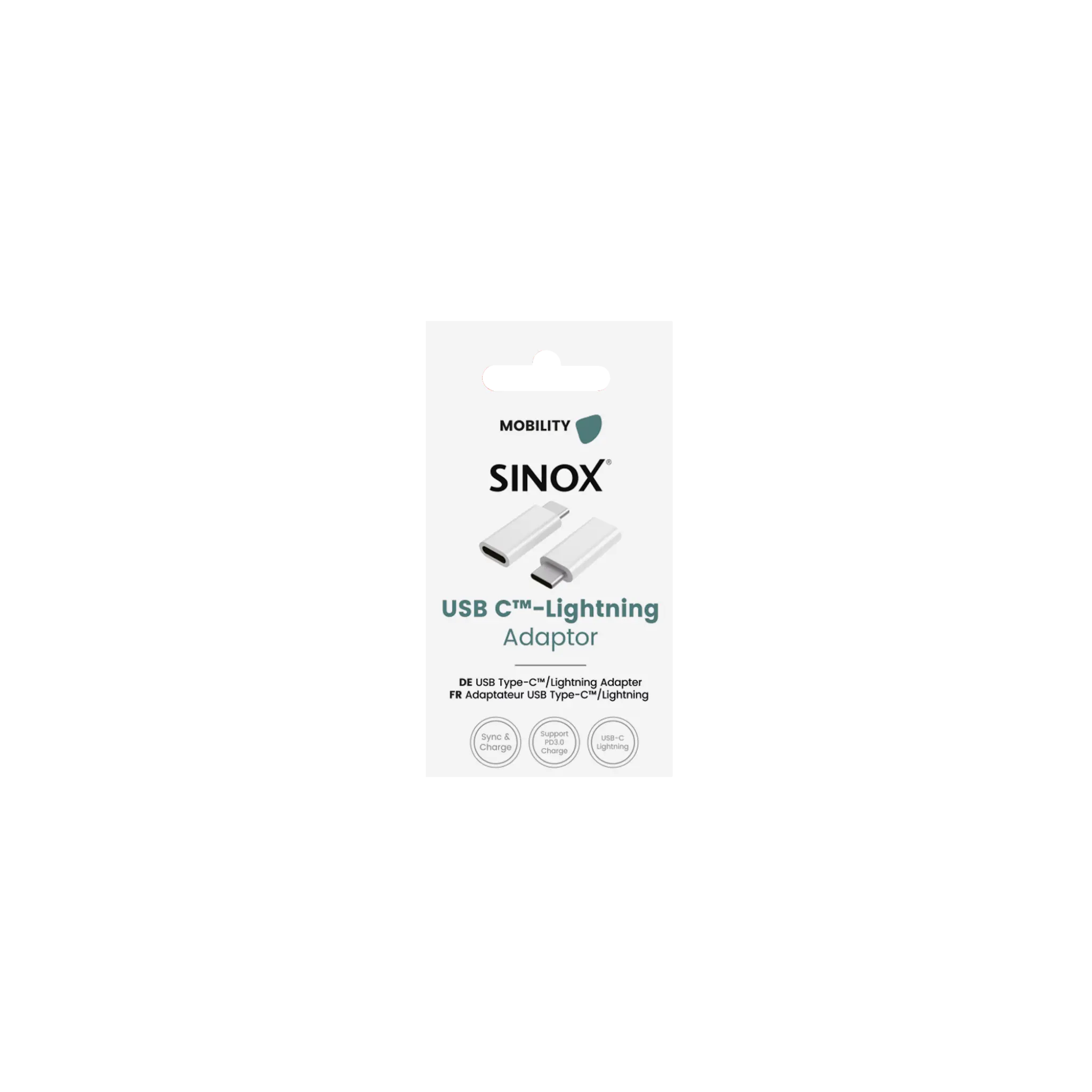 Sinox Adaptor Lightning - USB C. White