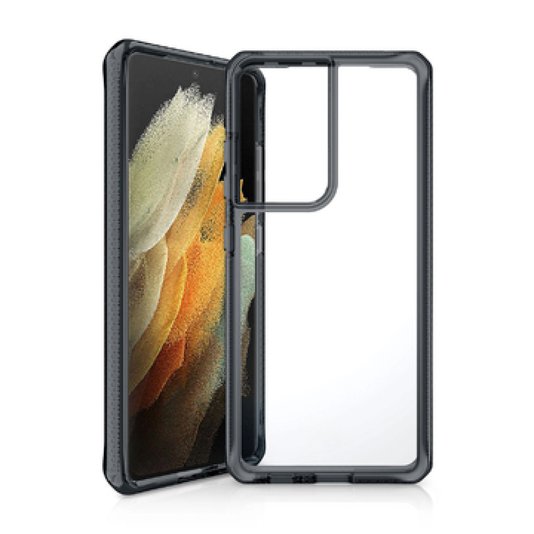 ITSKINS SUPREME CLEAR cover for Samsung Galaxy S21 Ultra 4G / 5G®. Smoke and transparent