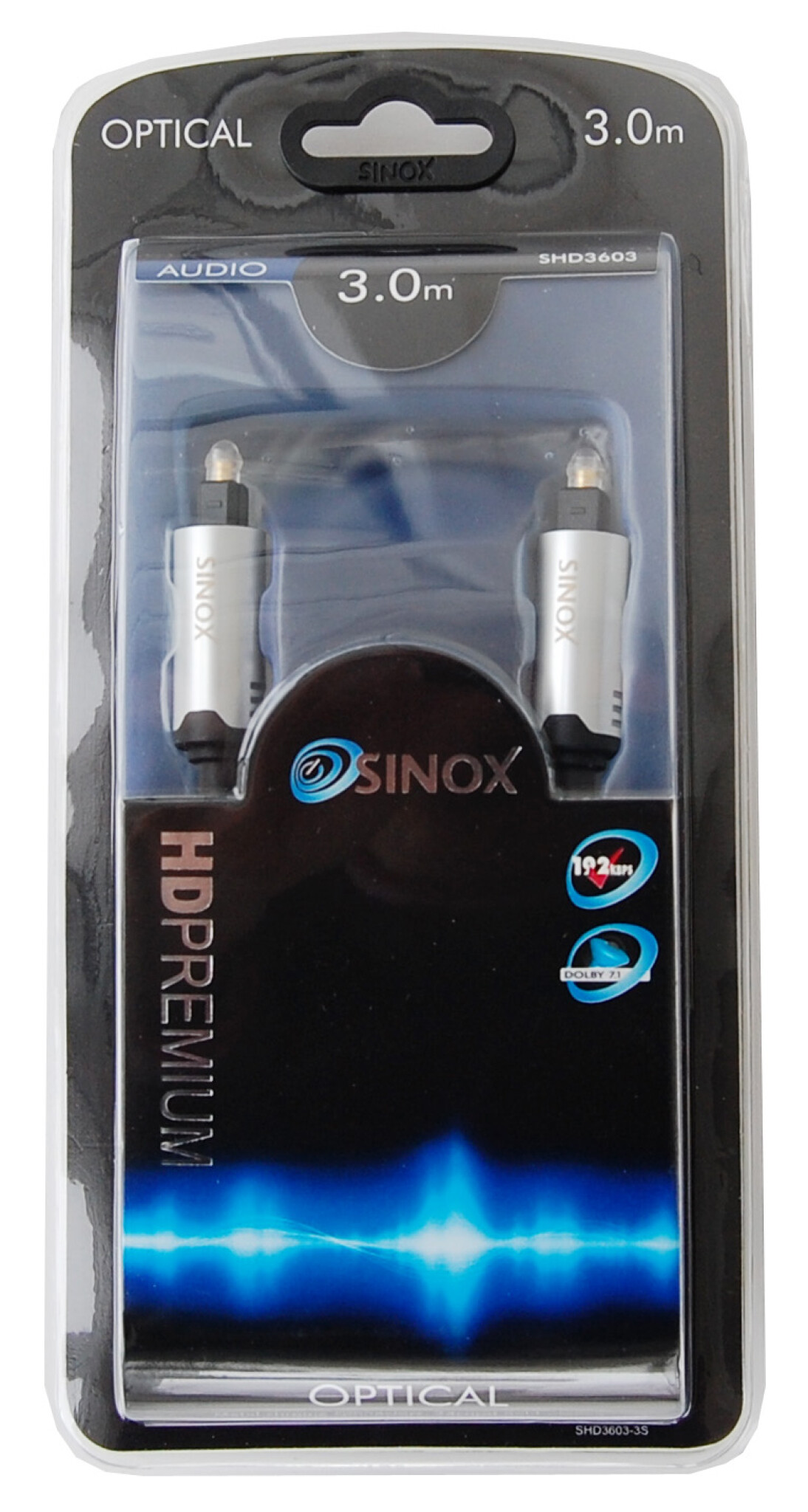 Sinox SHD Optical Cable. 3m. Black