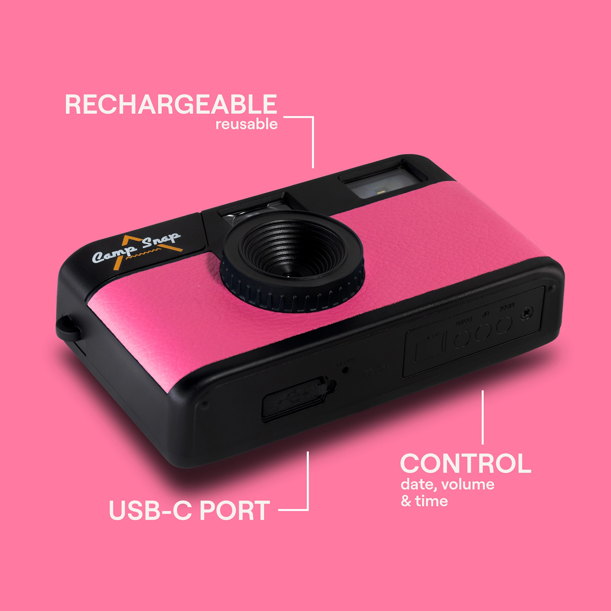 Camp Snap Camera. Flamingo Pink