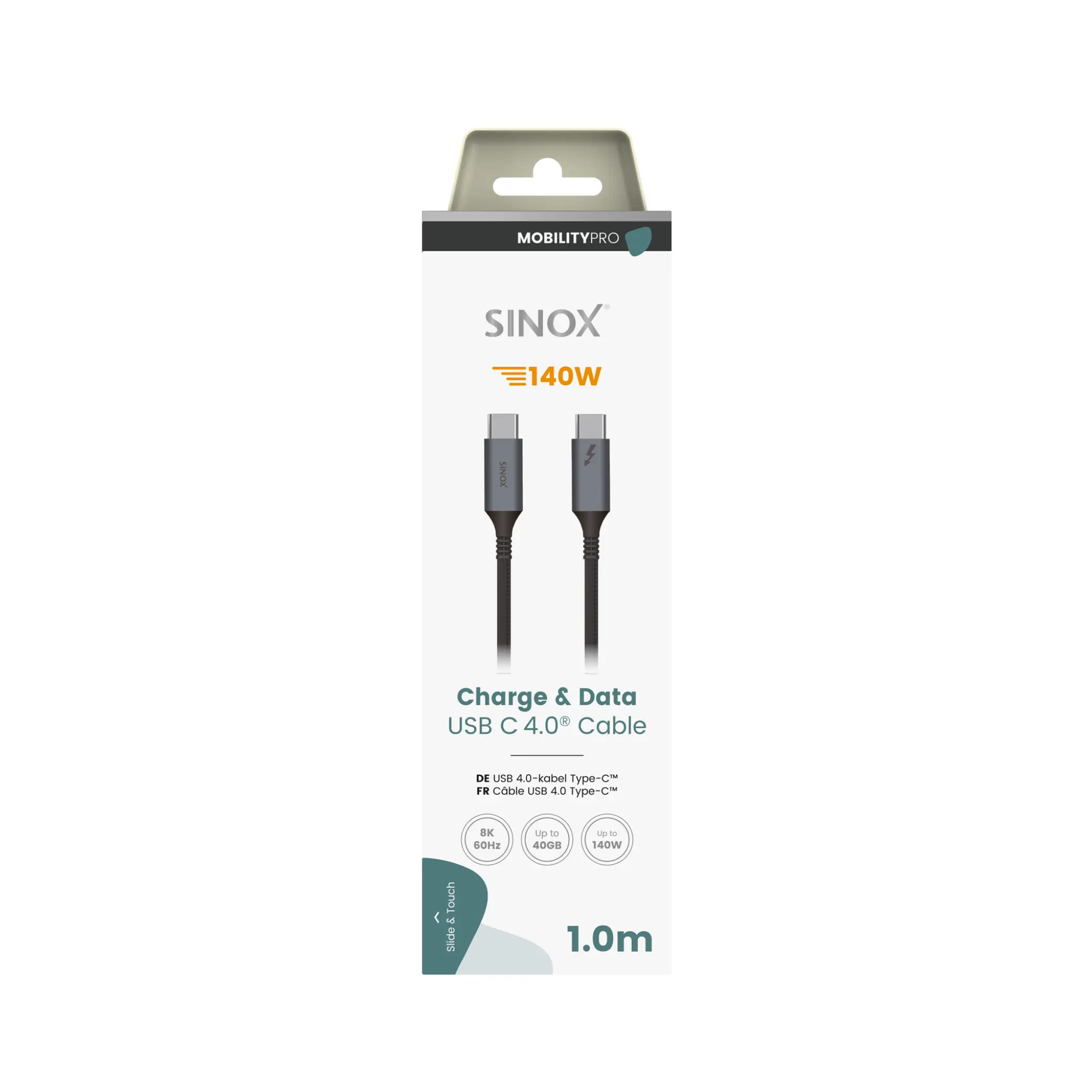 Sinox PRO USB4 Cable (Thunderbolt®). 1m. Black