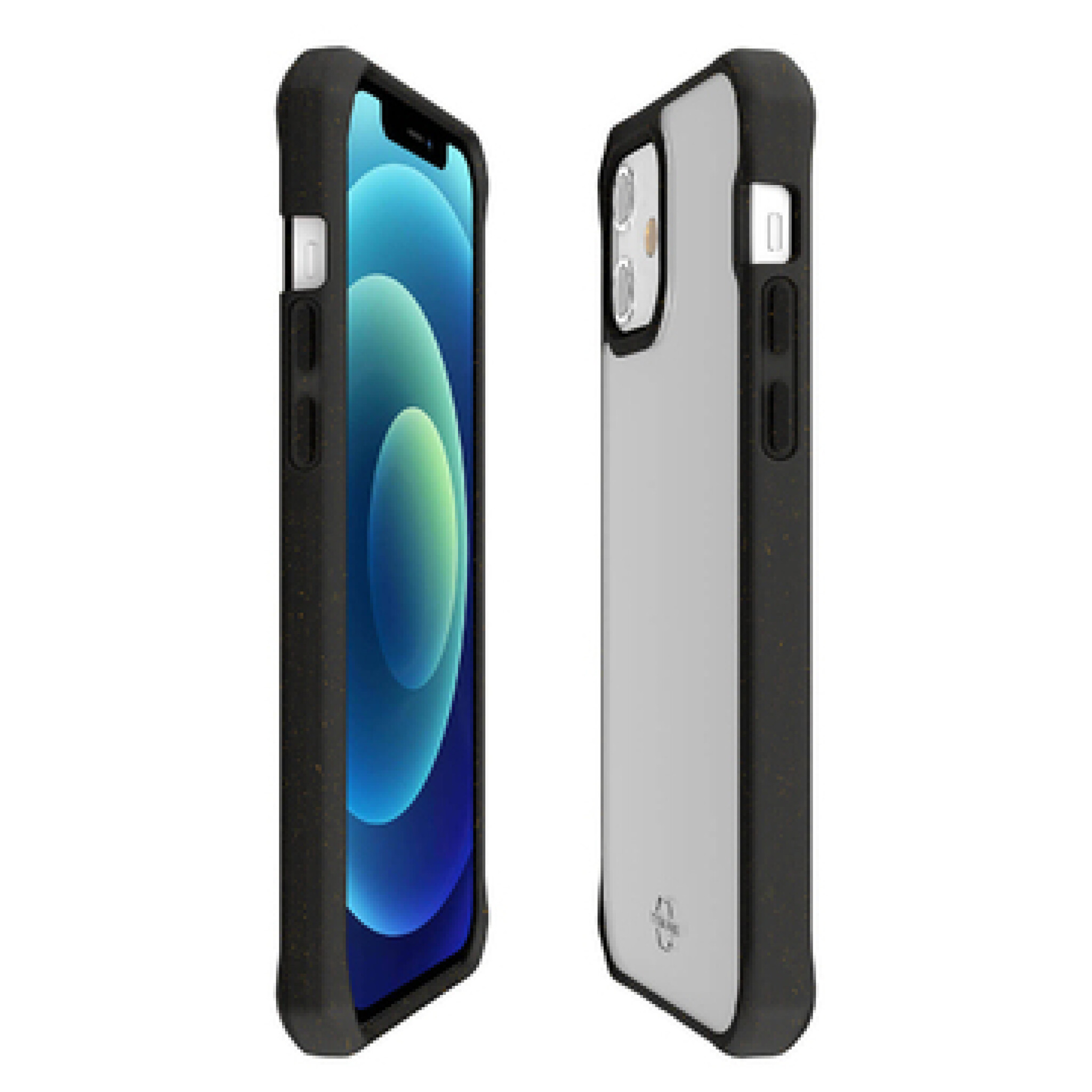 ITSKINS FERONIABIO PURE Cover for iPhone 12 mini®. Black and transparent