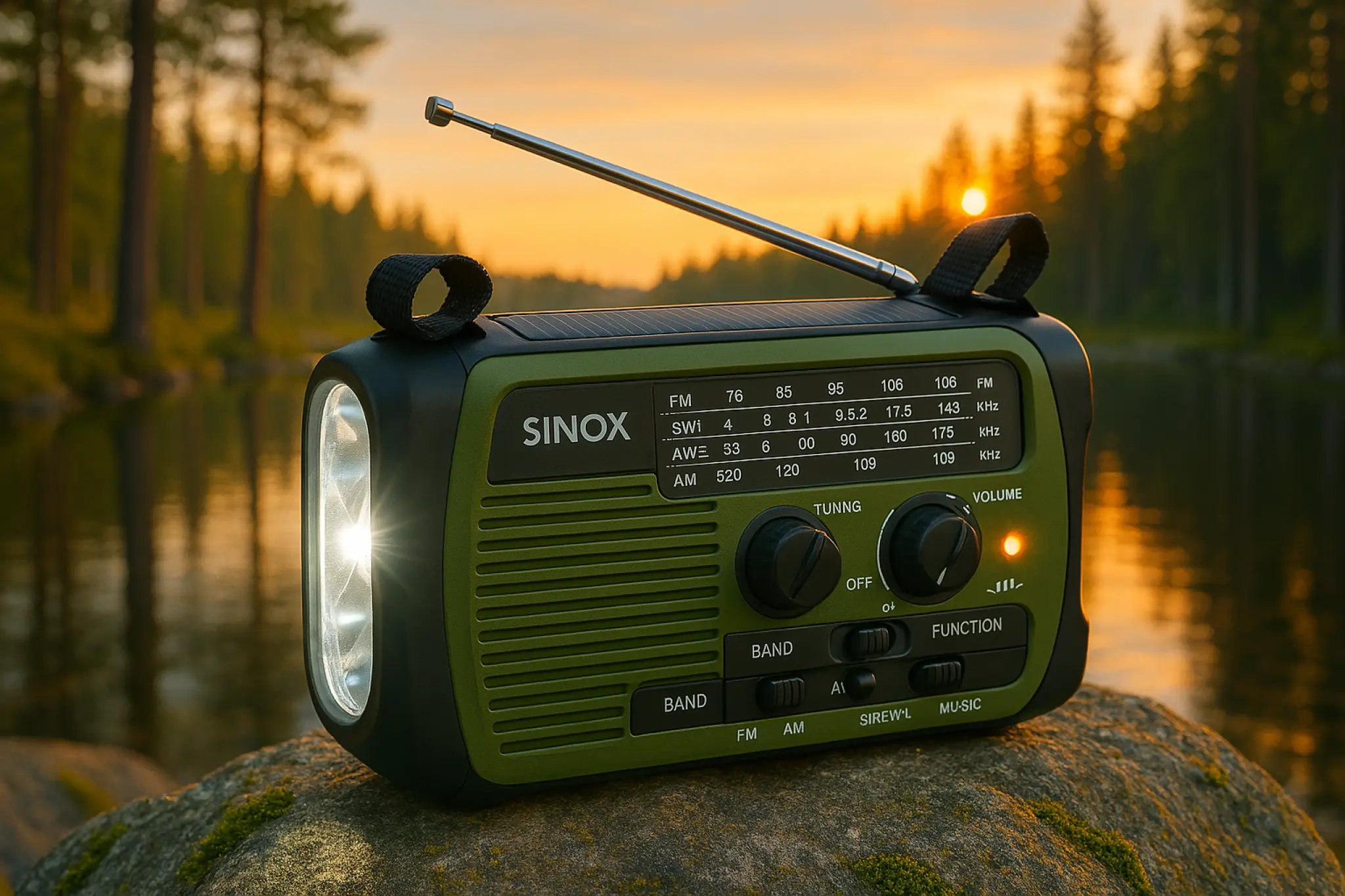 Sinox Bluetooth® Emergency Radio. Green