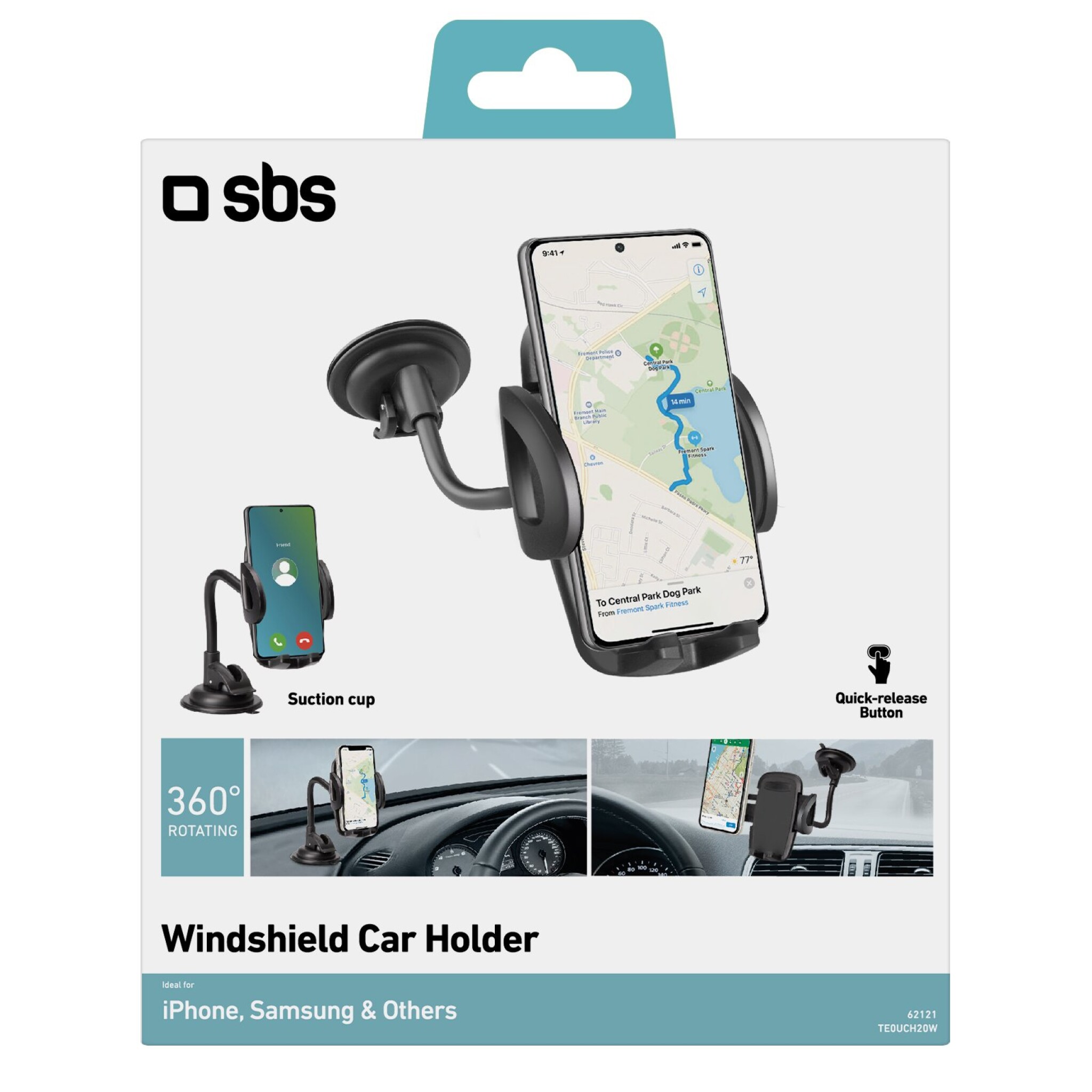 SBS Universal Freeway Phone Holder for Cars. Black