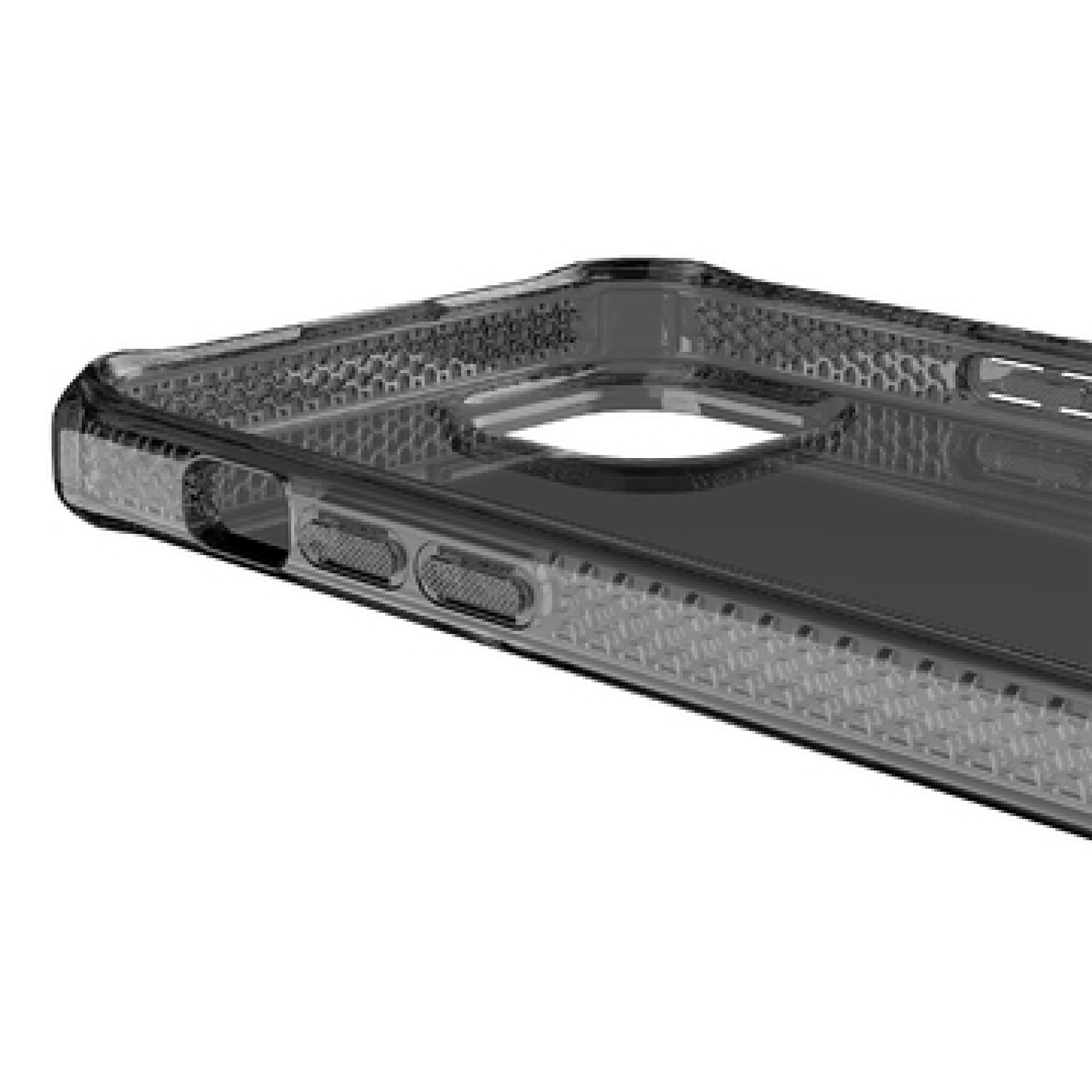 ITSKINS SPECTRUM CLEAR cover for iPhone 15®. Smoke