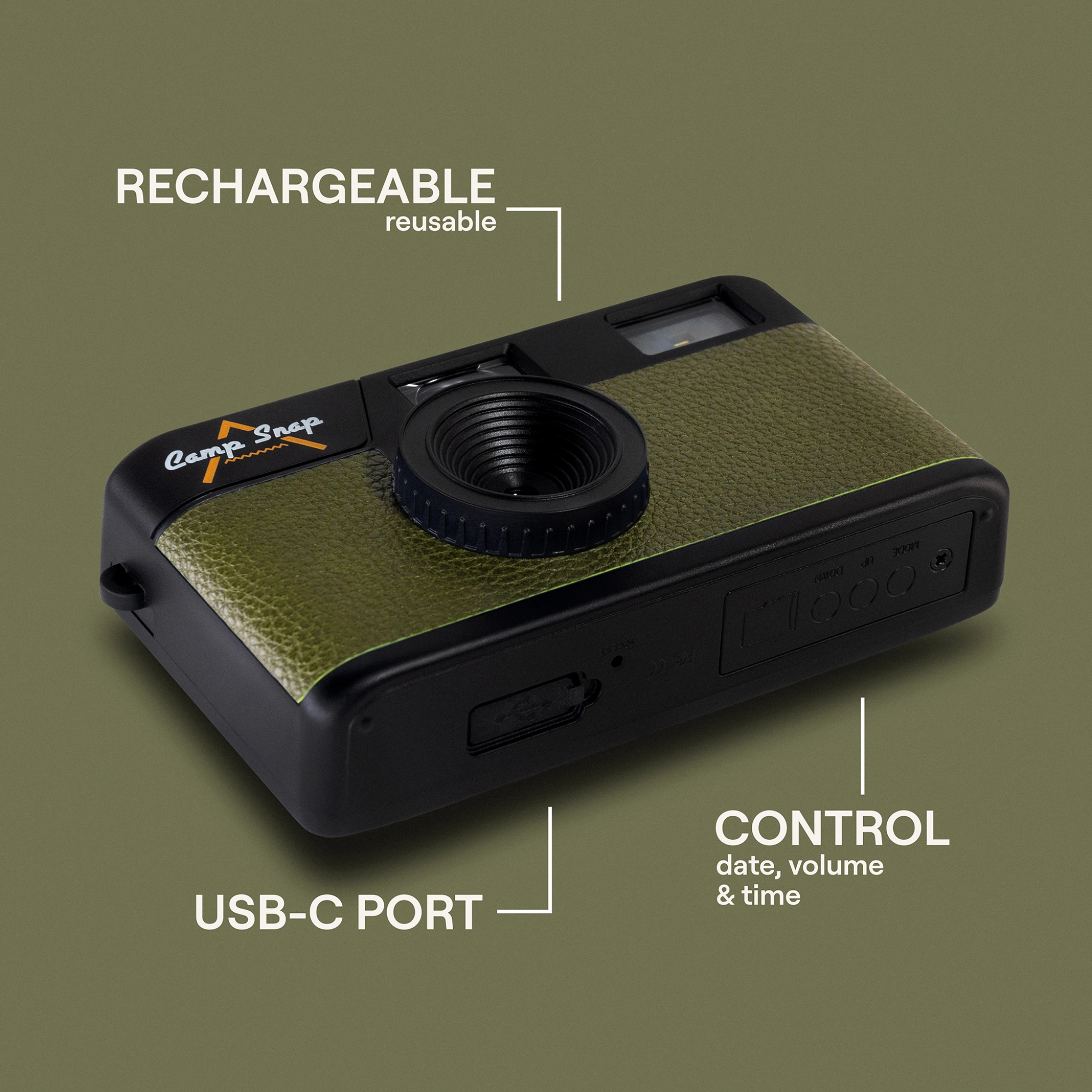 Camp Snap Camera. Forest Green
