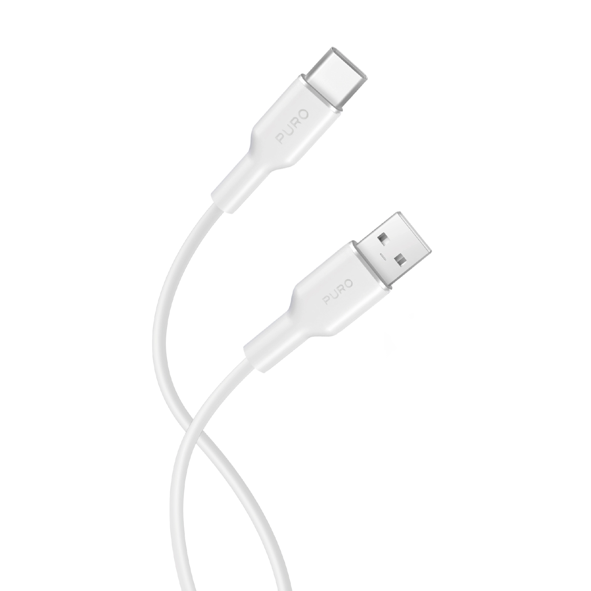 PURO Charging and synchronization cable SOFT from USB-A to USB-C 1,5m