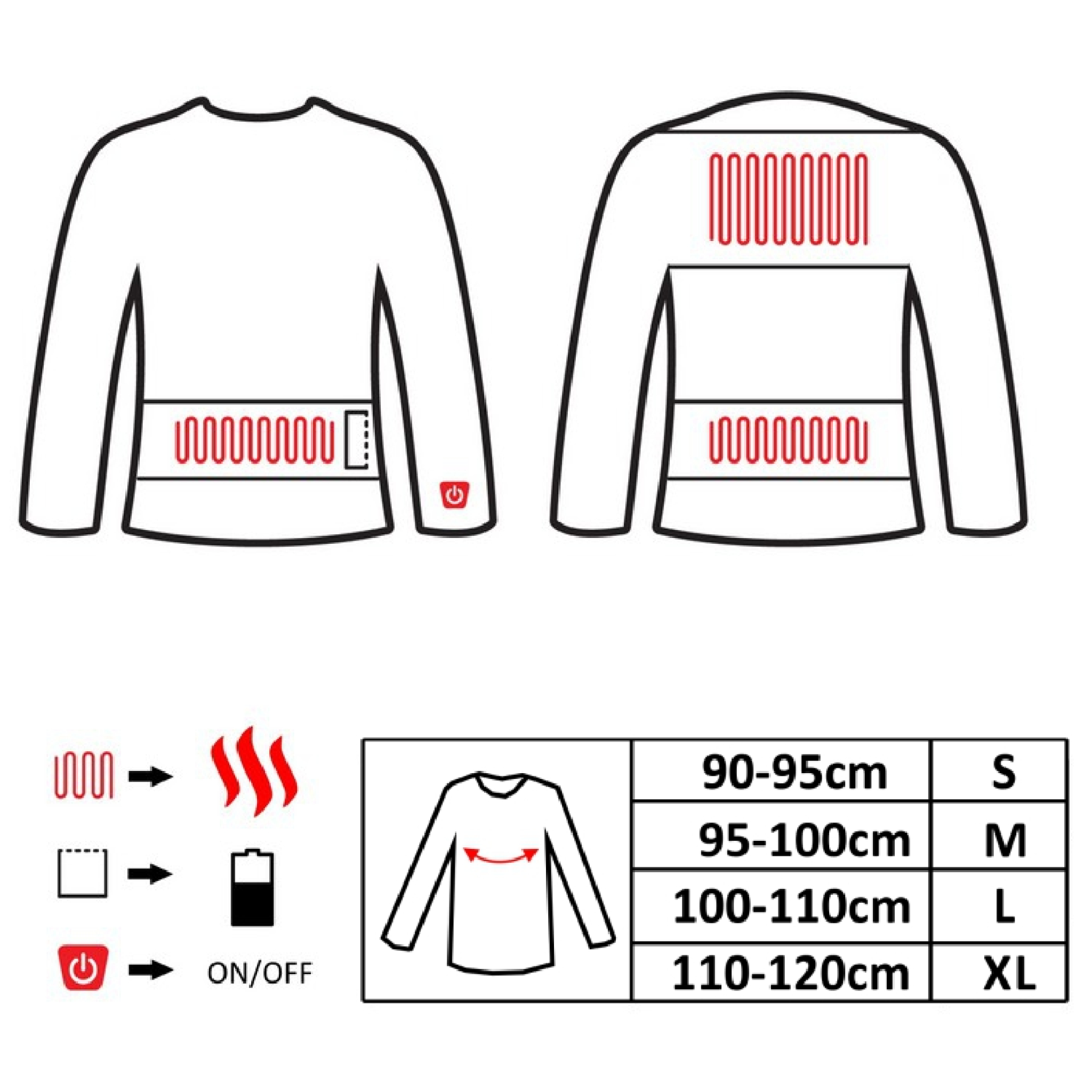 Glovii Heated Sweatshirt XL. Black