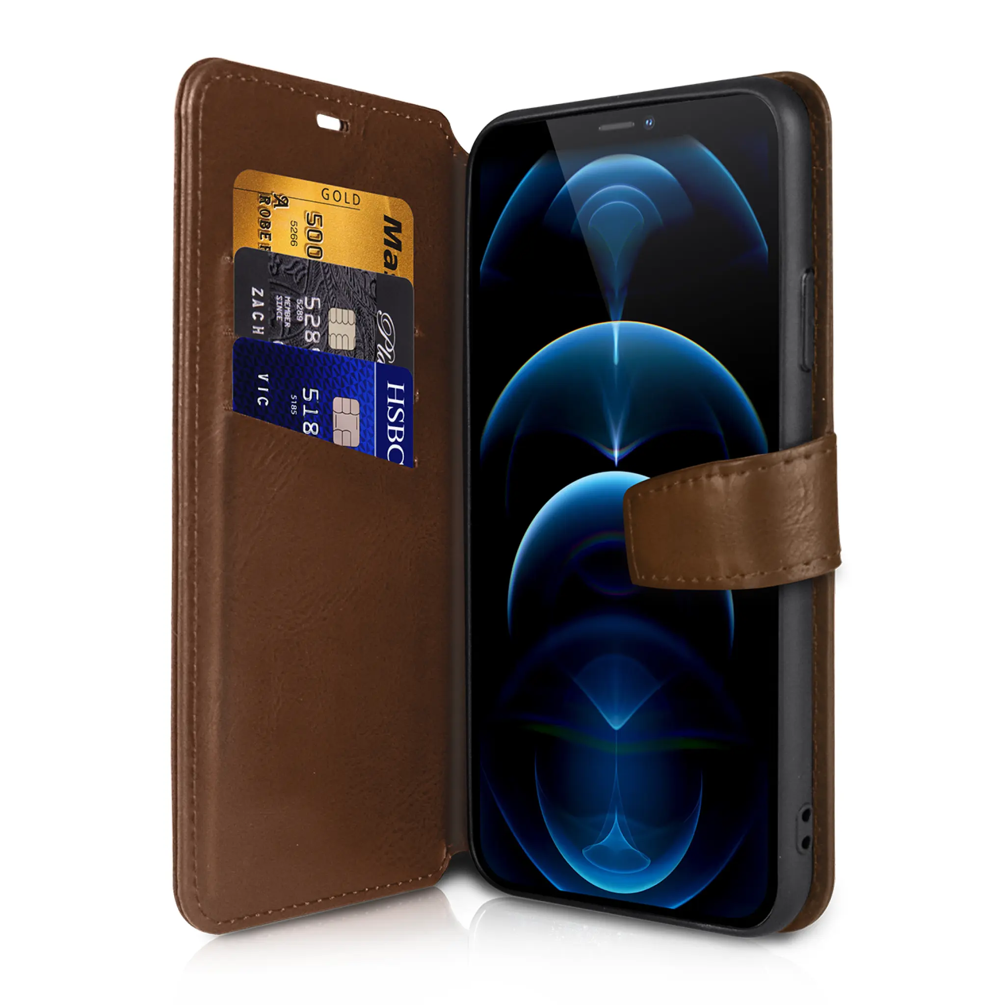 ITSKINS BOOK cover for iPhone 12 Pro Max®. Brown