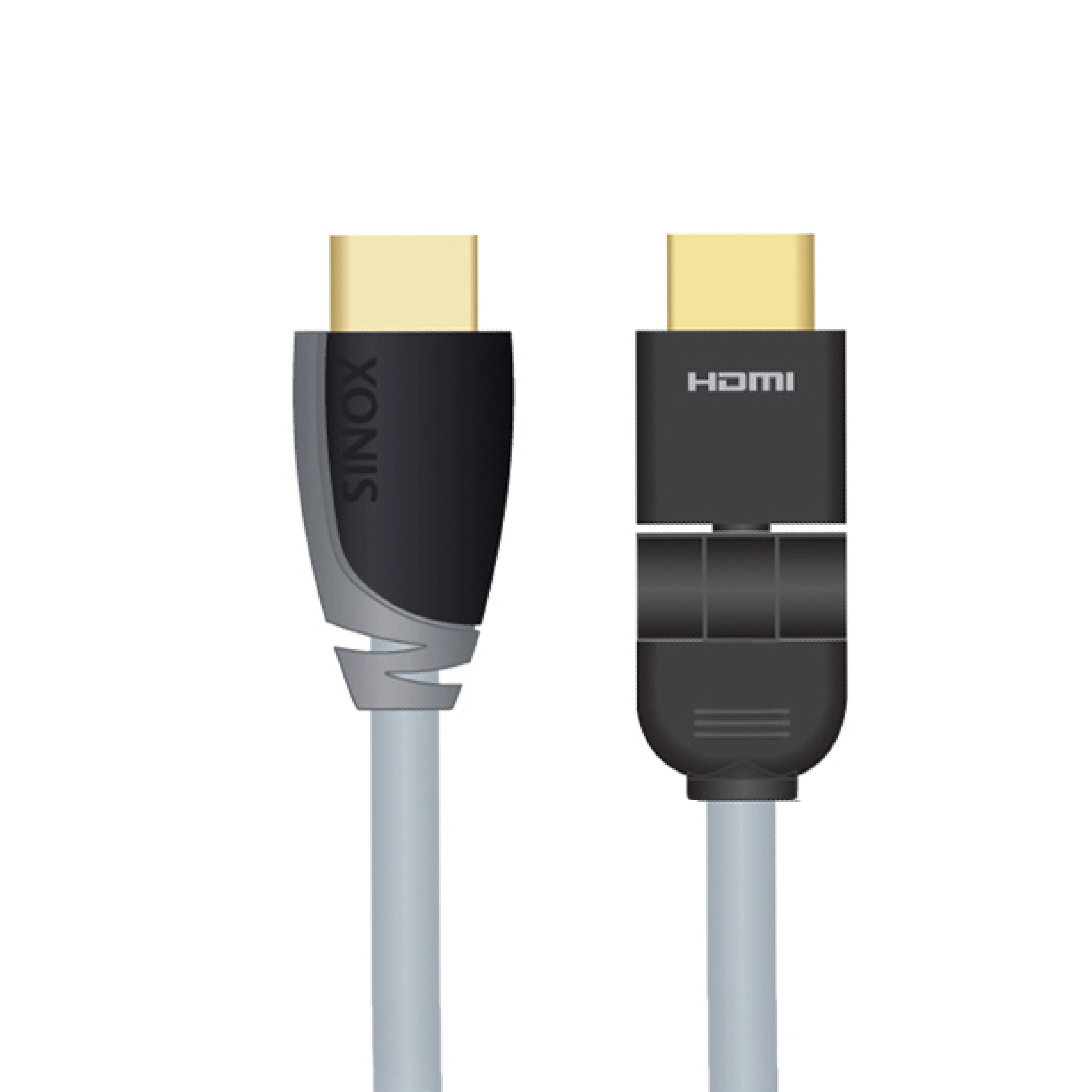 Sinox HDMI™ Cable w/Ethernet. 1m. Grey/black