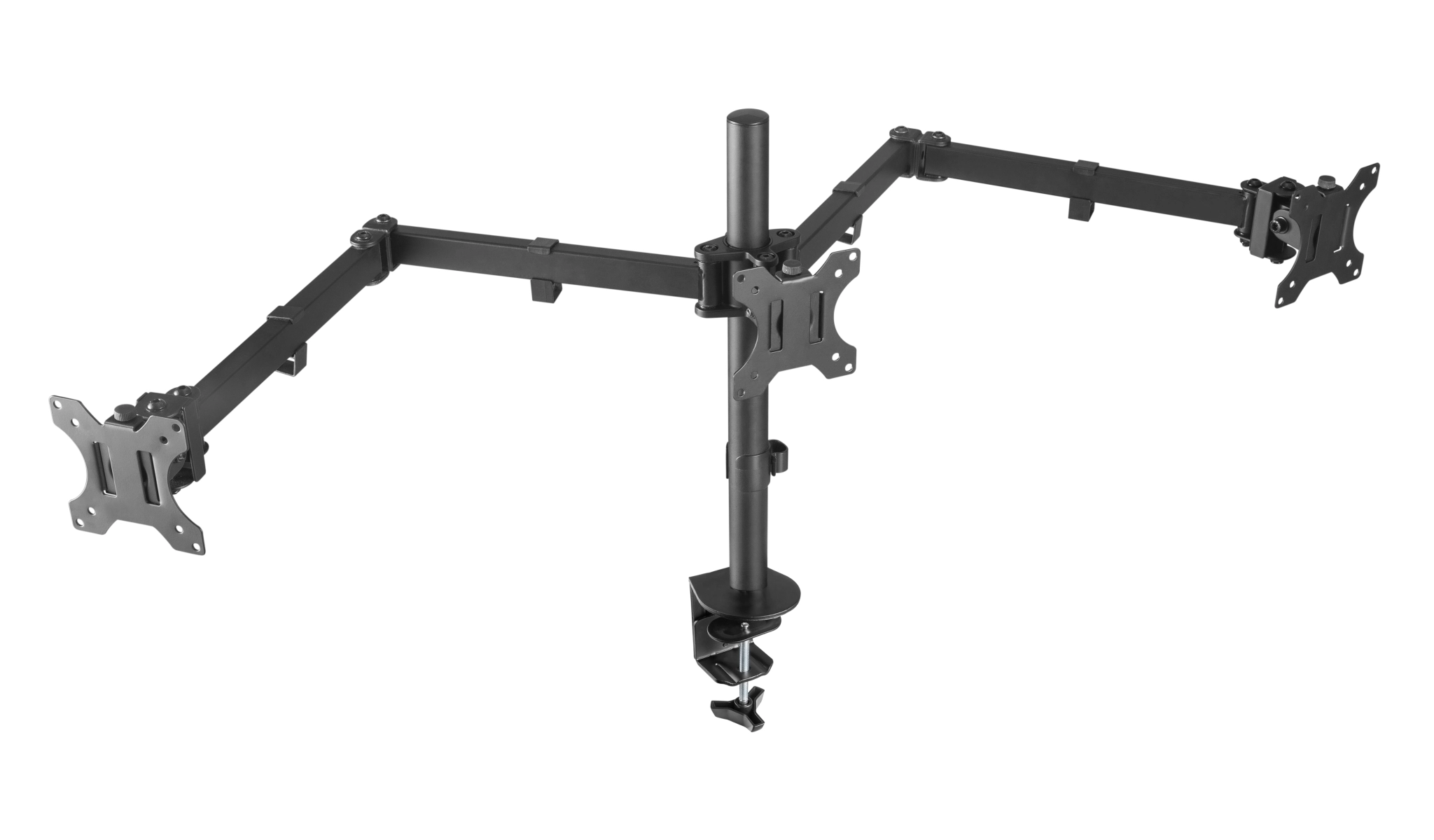 Sinox Office Tripple Monitor Desk Mount. Up to 27". Black