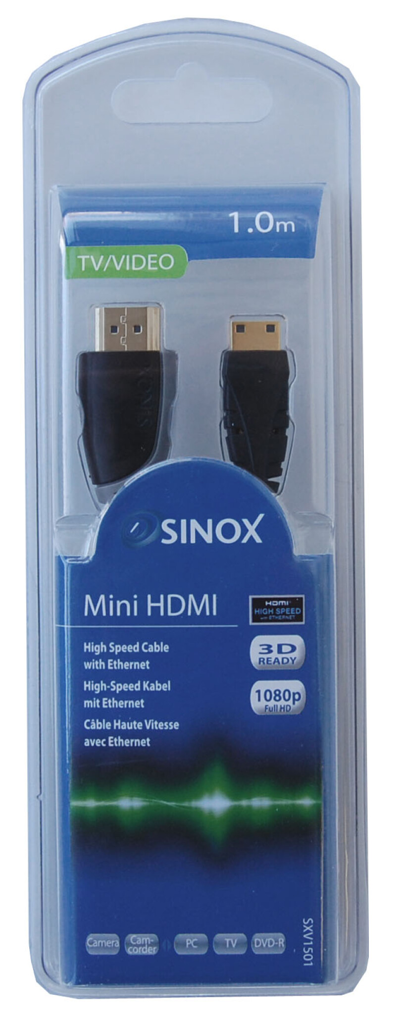 Sinox HDMI™ to Mini HDMI™ Cable. 1m. Grey/black