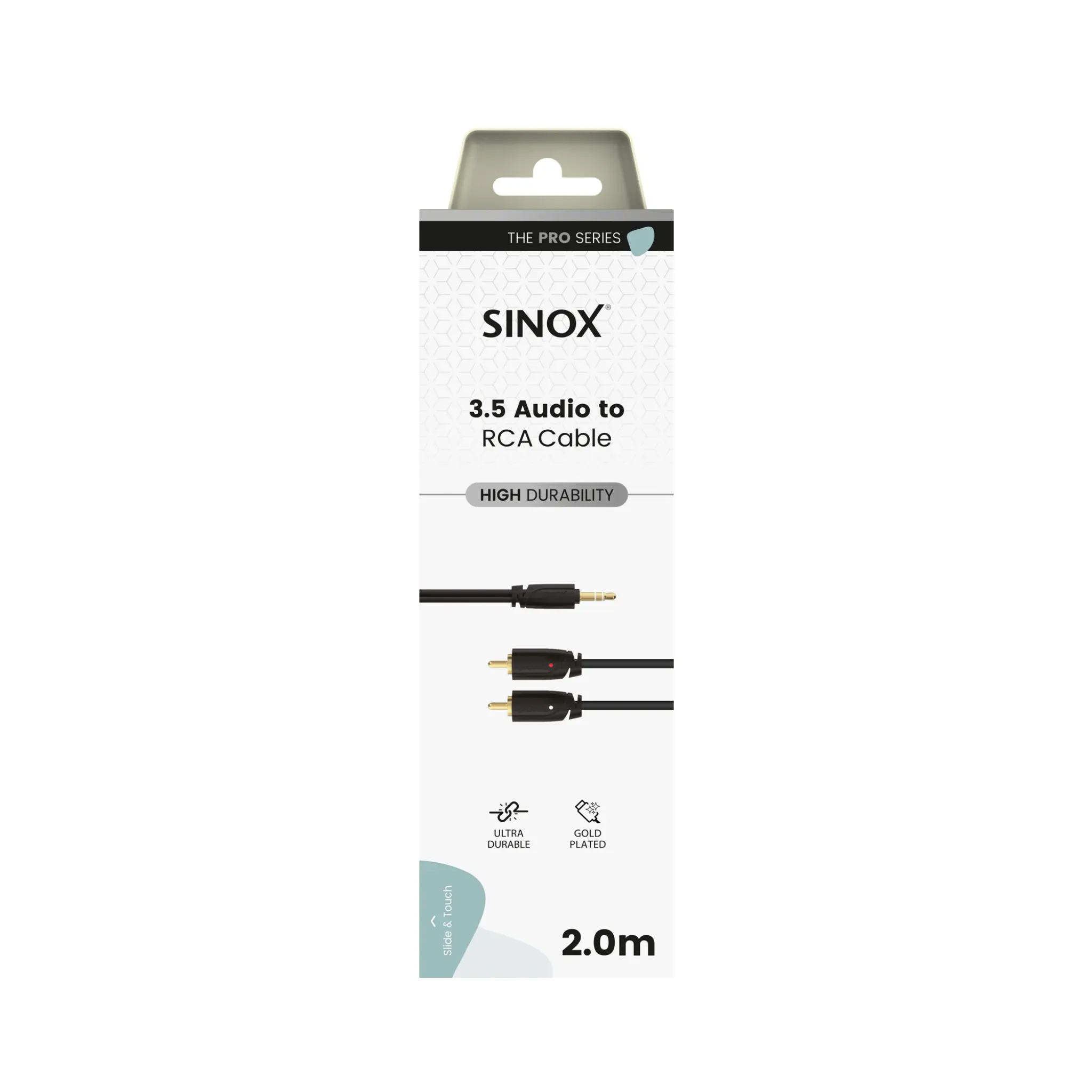 Sinox PRO Mini Jack to Phono Cable. 2m. Black