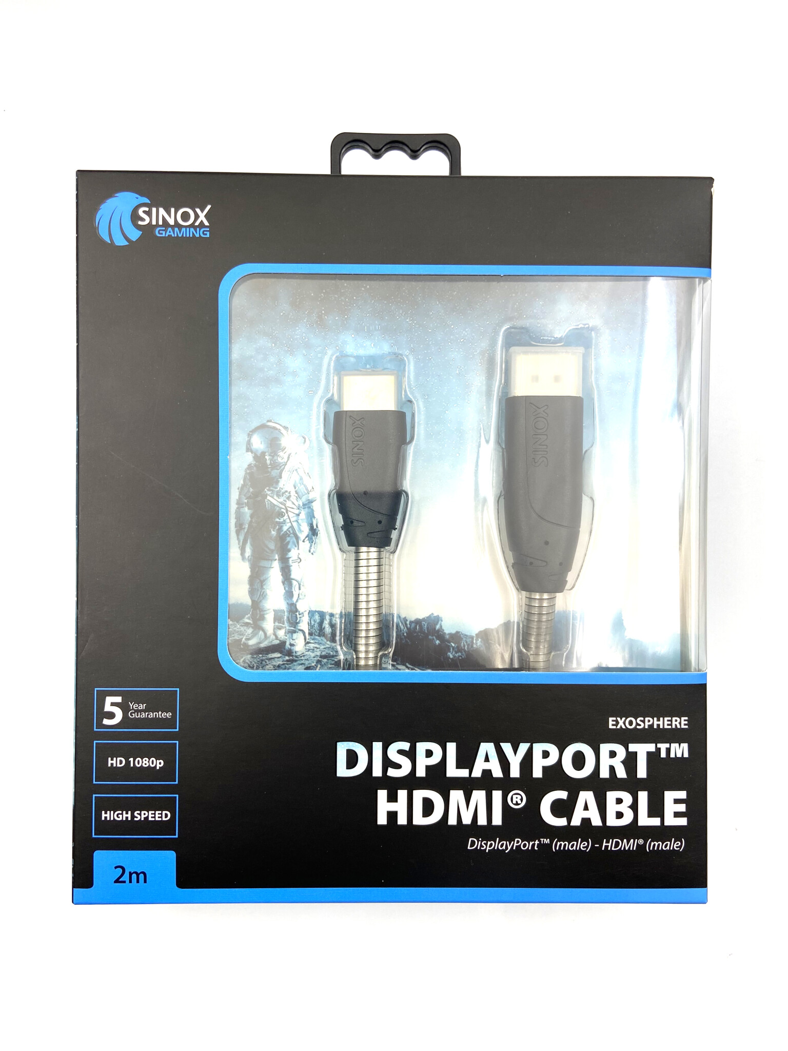 Sinox Gaming HDMI™ - DisplayPort™ 1.4 cable. 2m. Steel