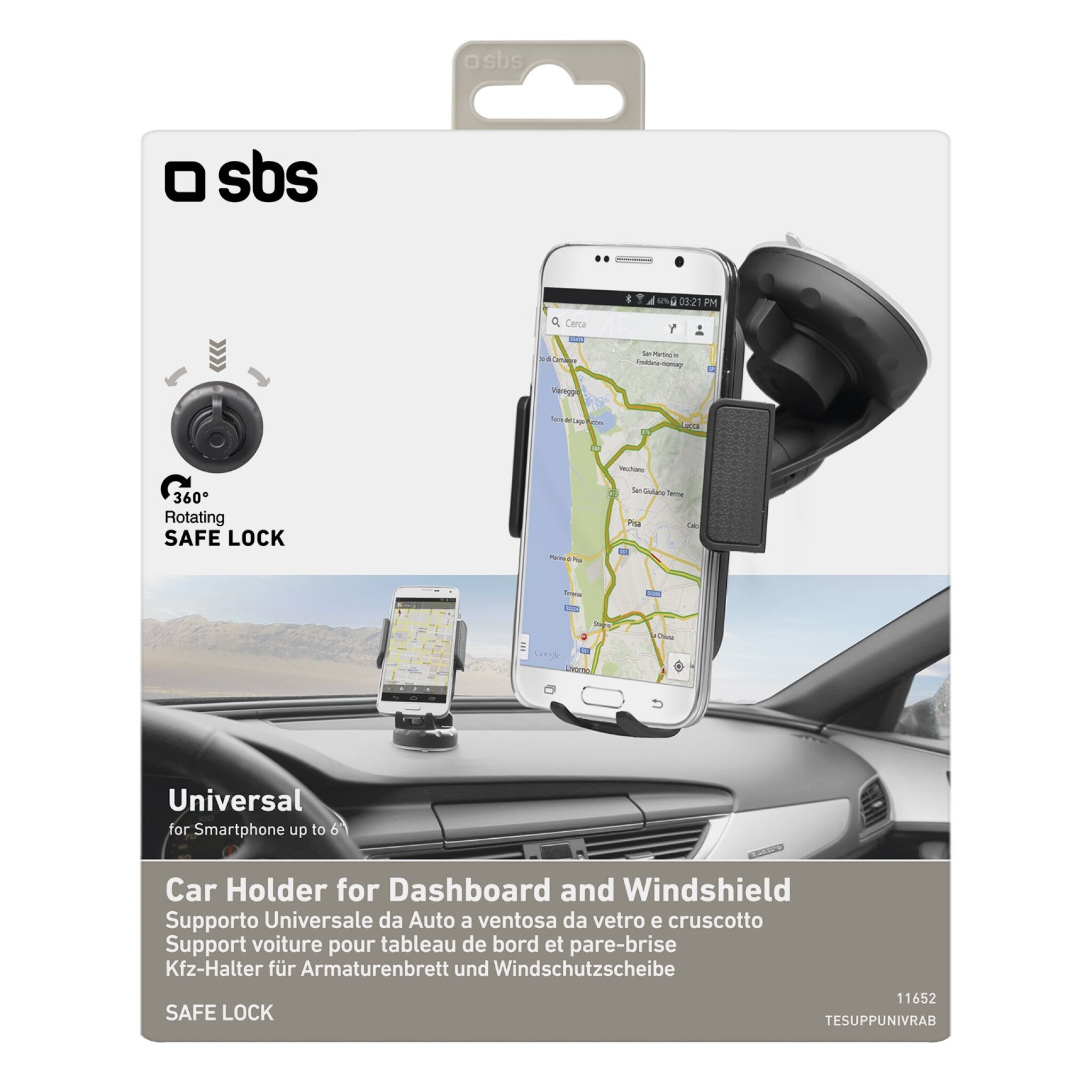 SBS Universal Car Phone Holder. Black