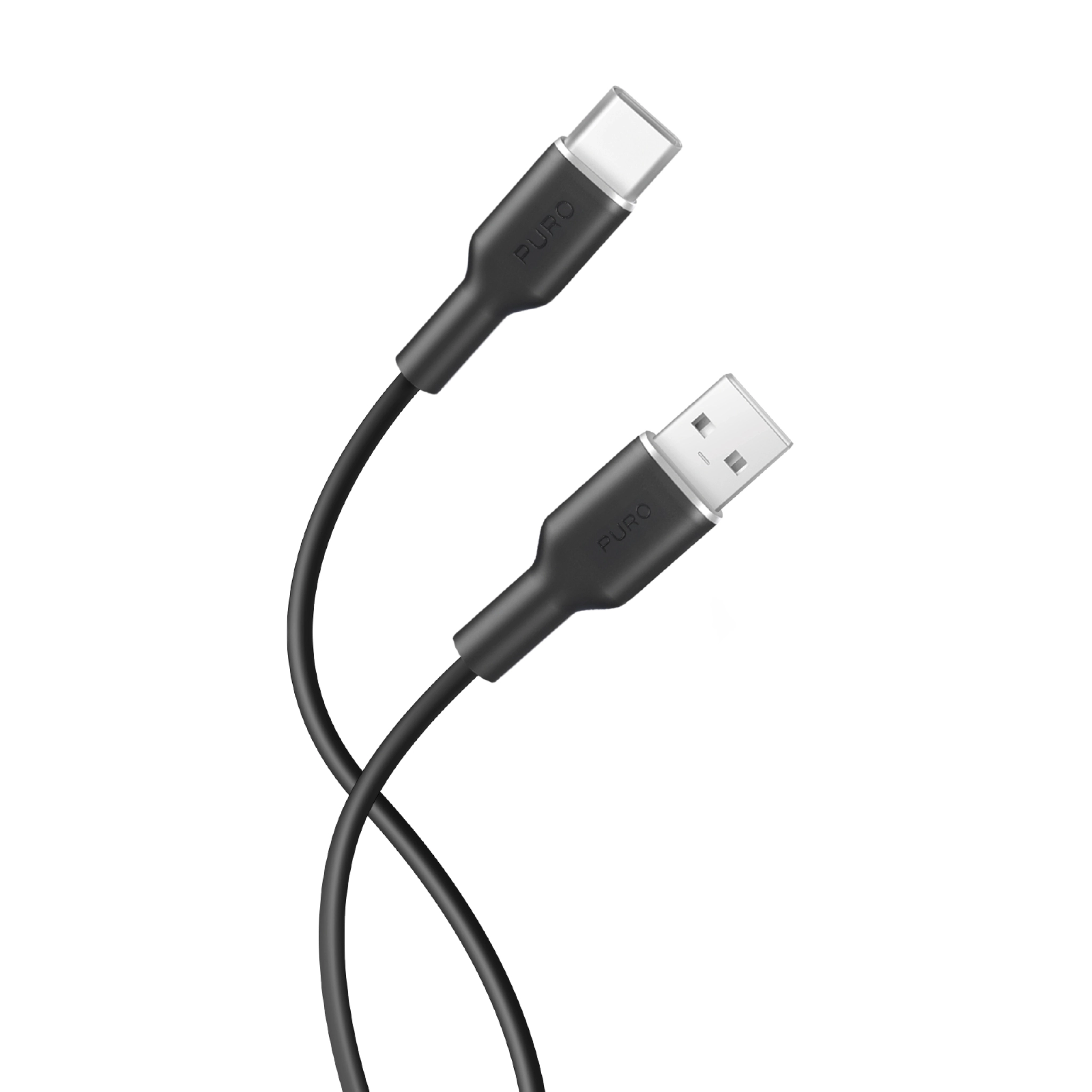 PURO Charging and synchronization cable SOFT from USB-A to USB-C 1,5m
