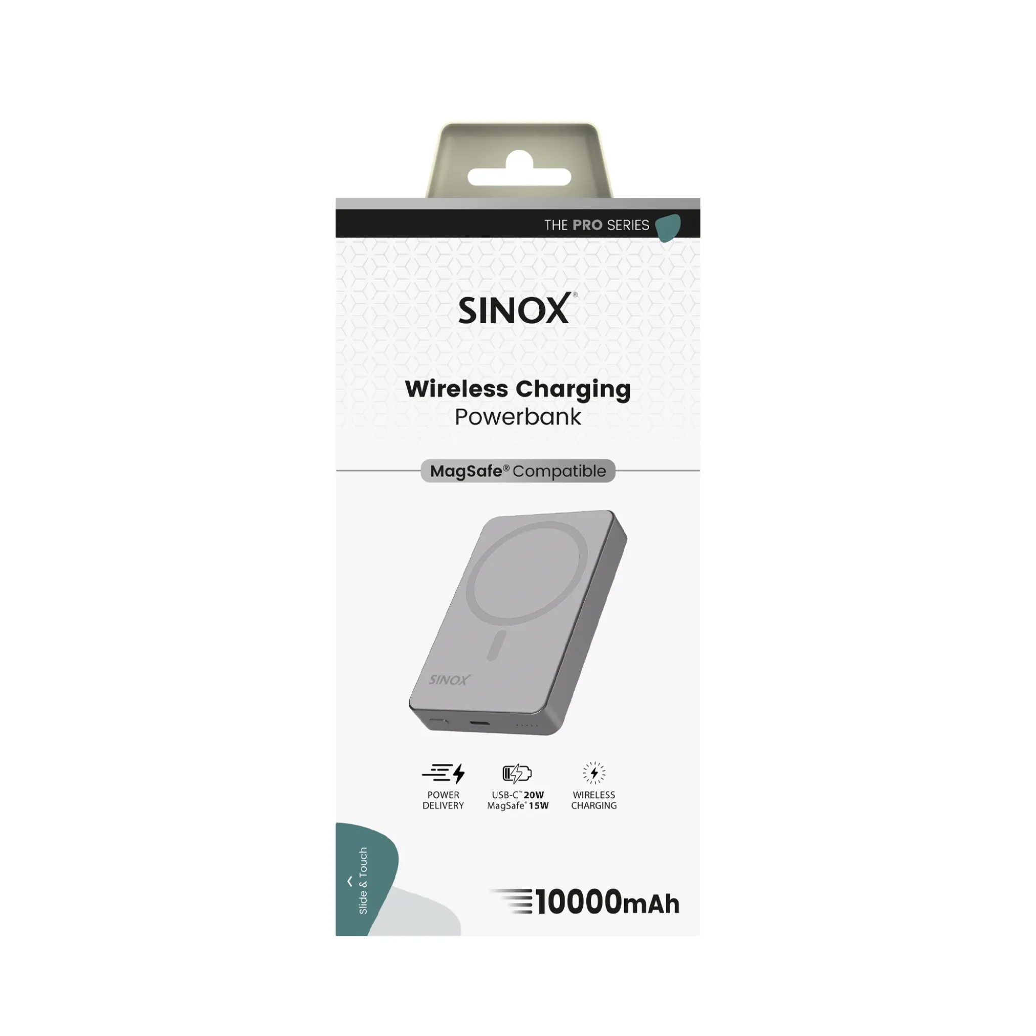 Sinox PRO Wireless Power Bank 10000 mAh. Gray