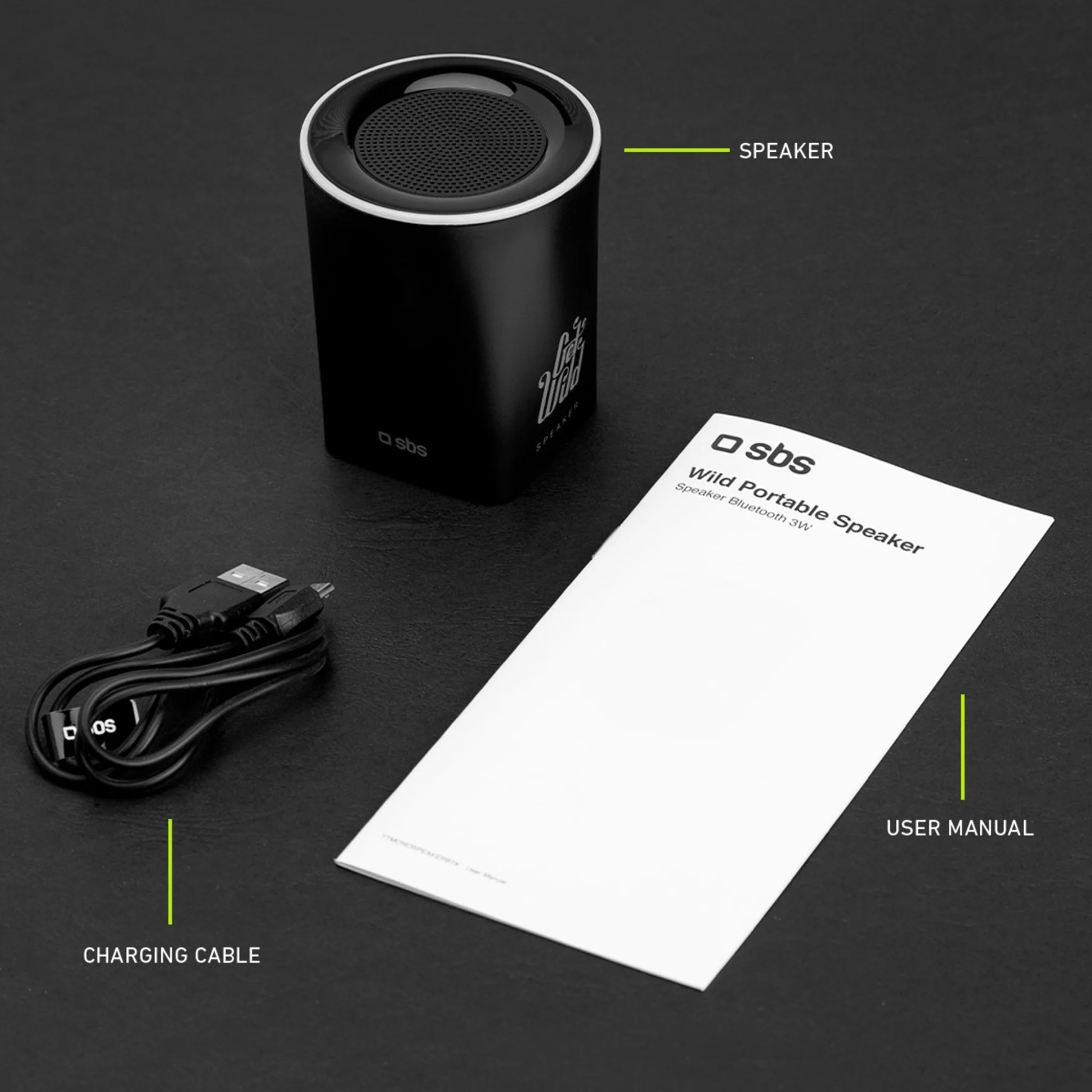 SBS Wild Portable Speaker. Black