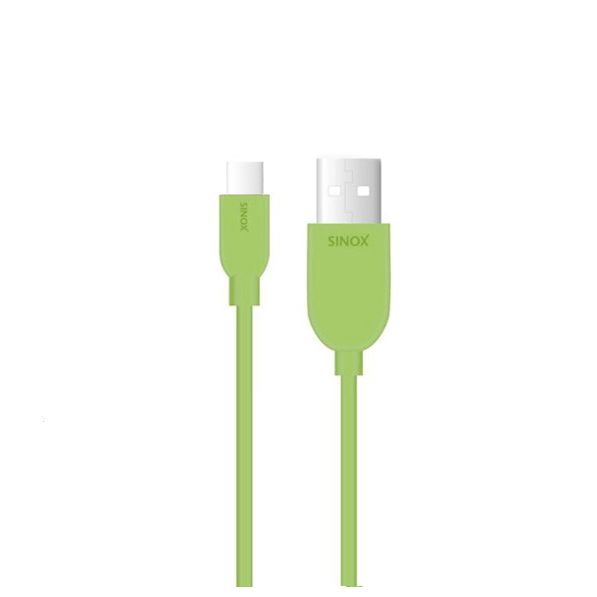 Sinox USB C to USB A Cable. 2m. Green