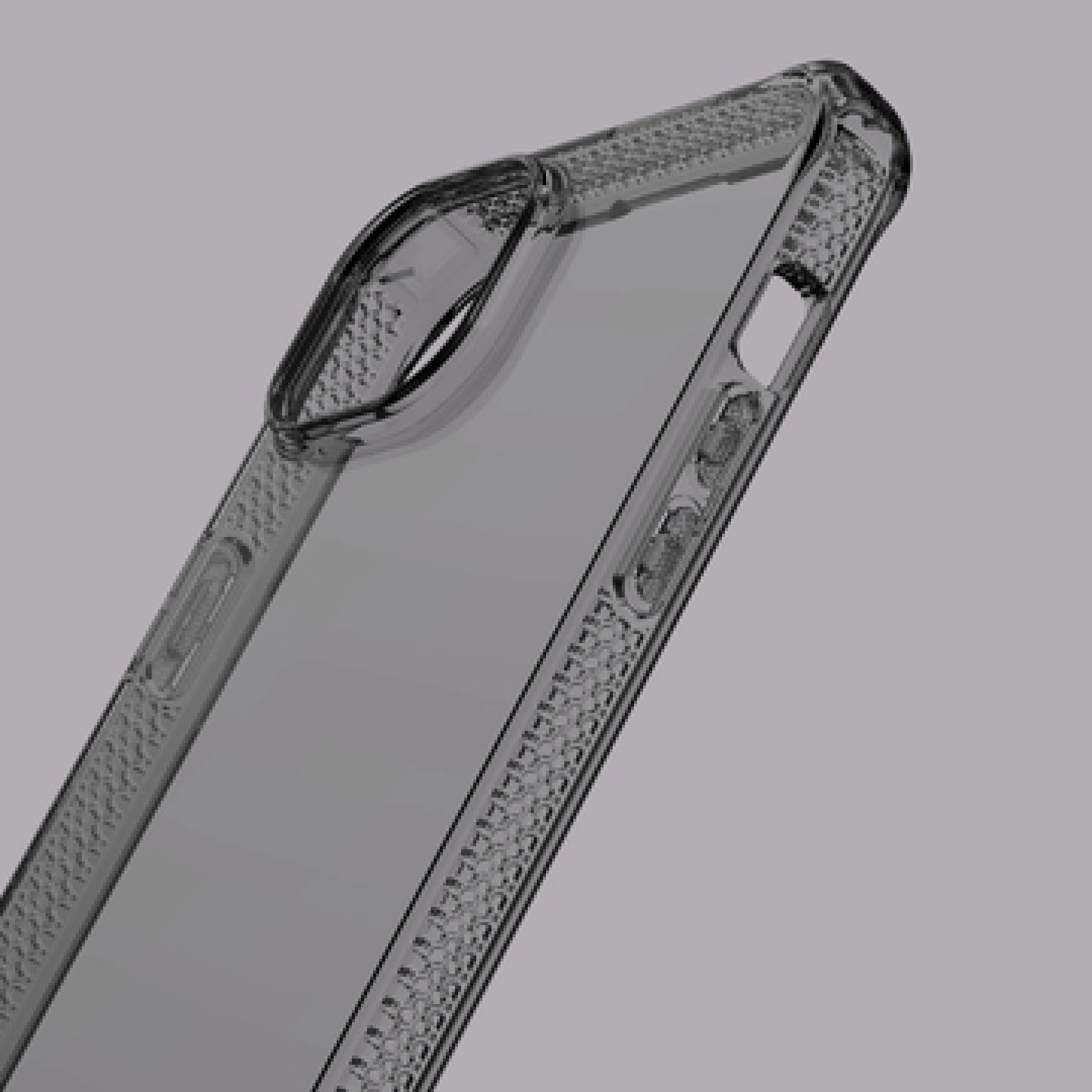 ITSKINS SPECTRUM CLEAR cover for iPhone 15®. Smoke